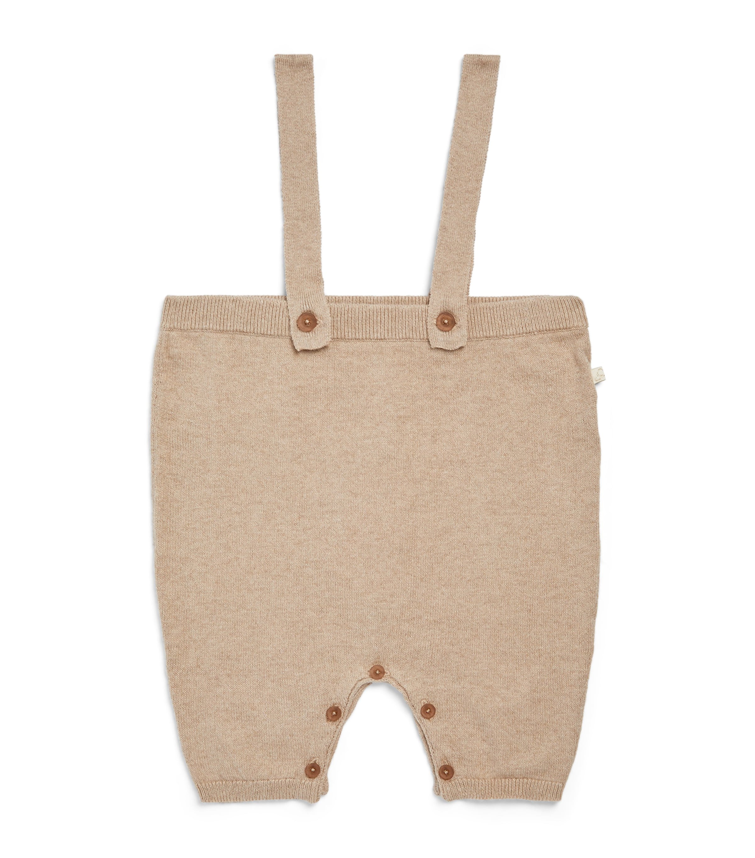 Shop Marie-chantal Cotton-cashmere Suspender Trousers In Beige