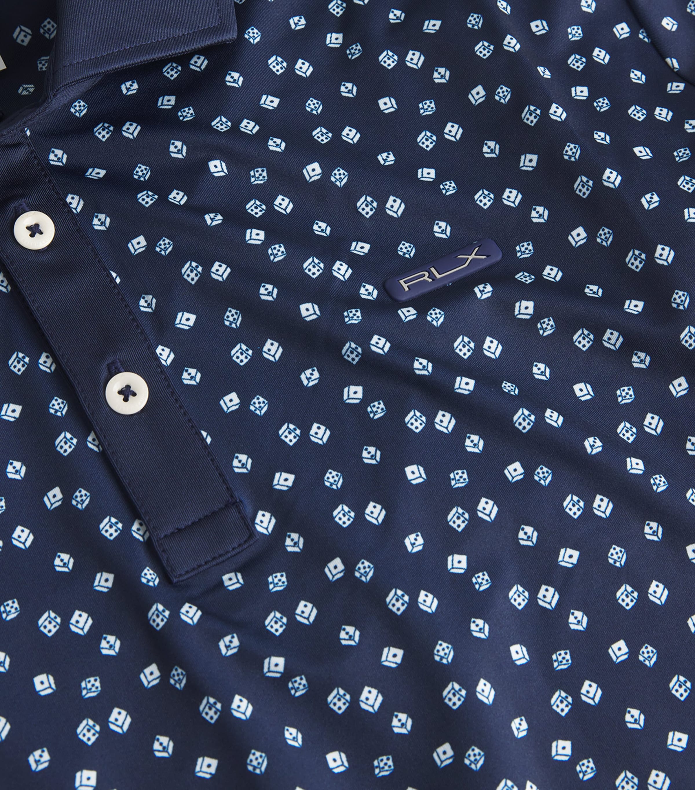 Printed Airflow Polo Shirt REFINED NAVY DICE Image 5