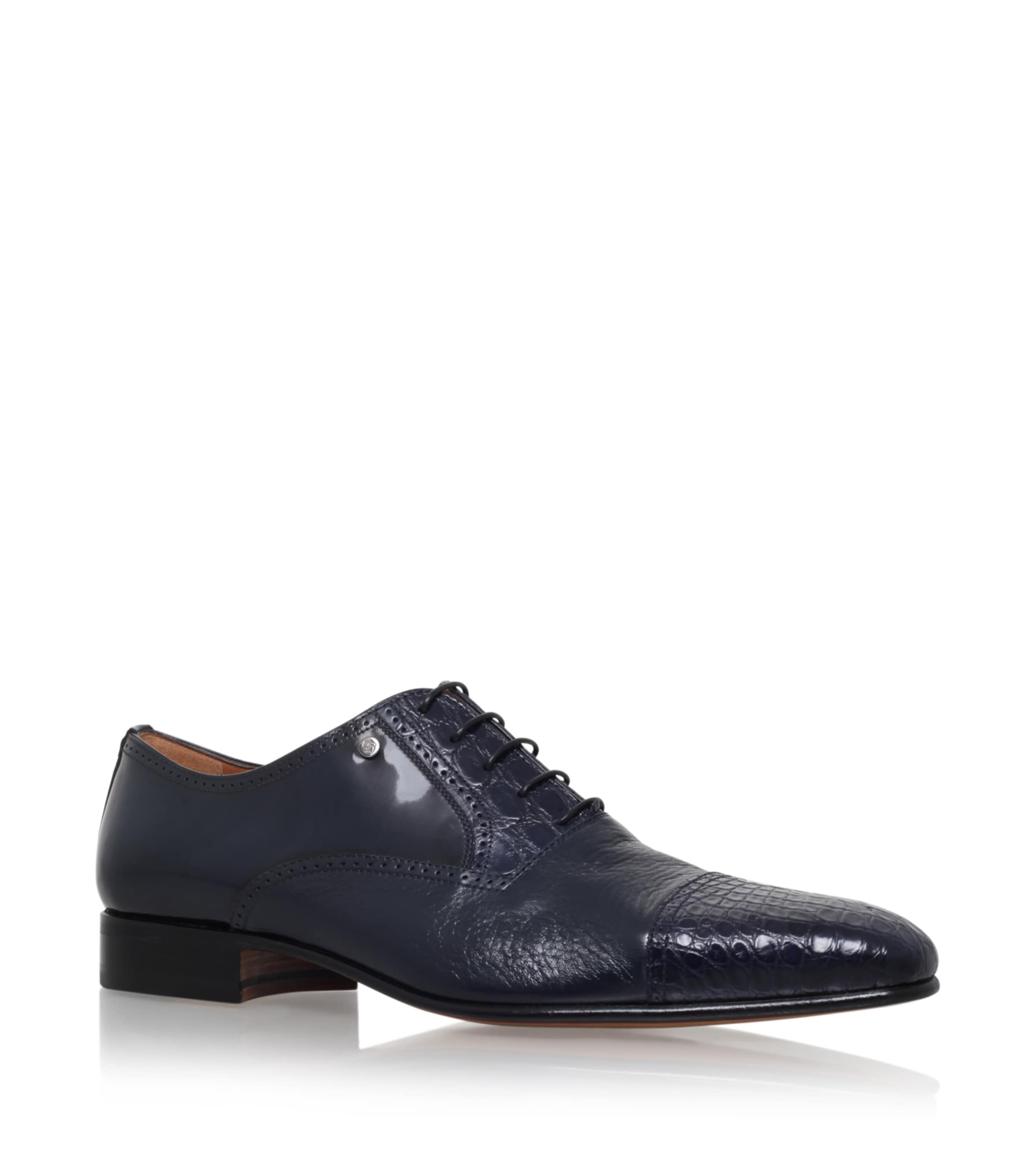 Crocodile Leather Oxford Shoes NAVY Image 1