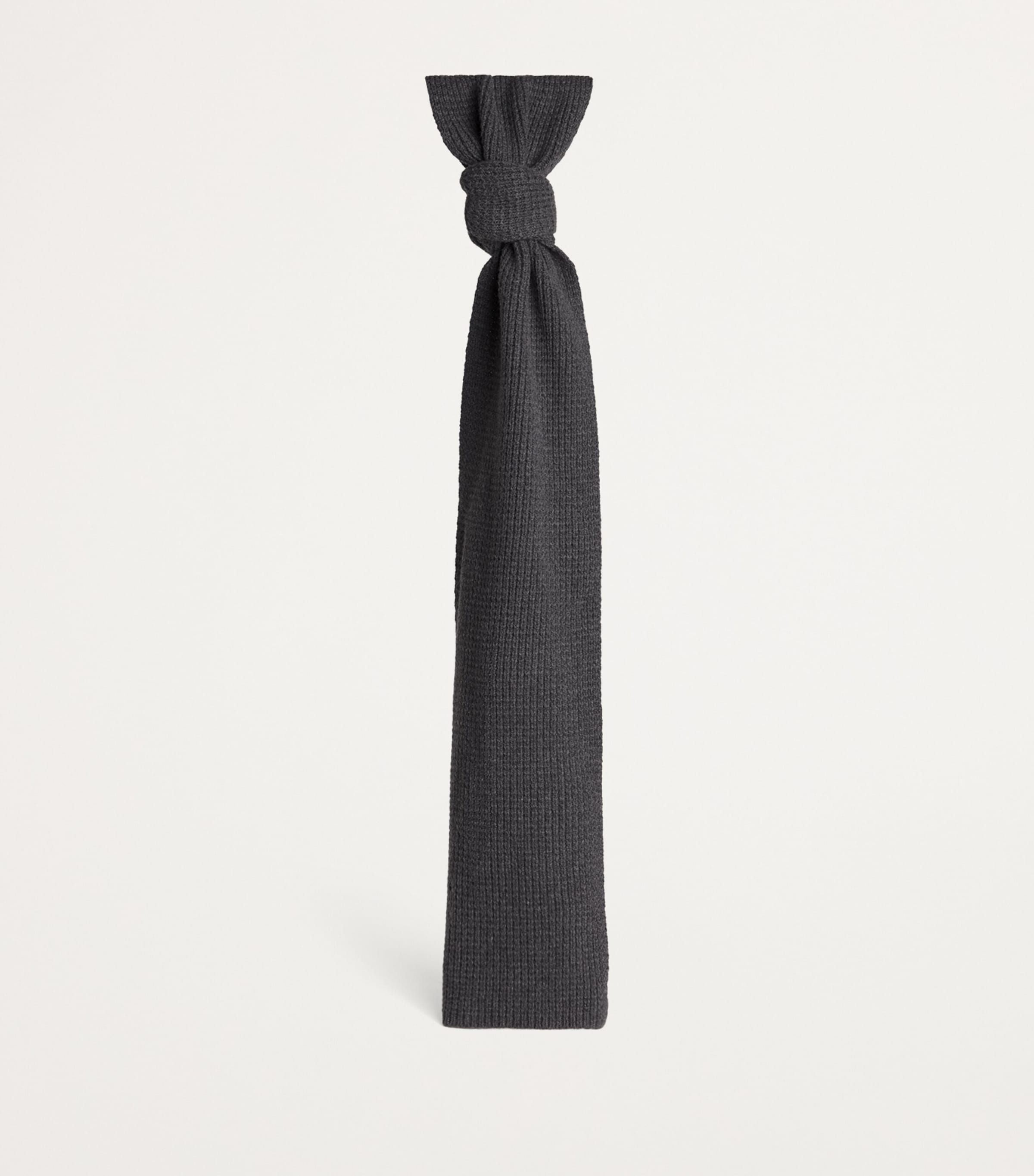 Wool-Cashmere Waffle Scarf GYAD CHARCOAL MELANG Image 3