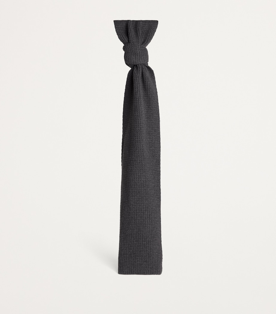 Wool-Cashmere Waffle Scarf GYAD CHARCOAL MELANG Image 3