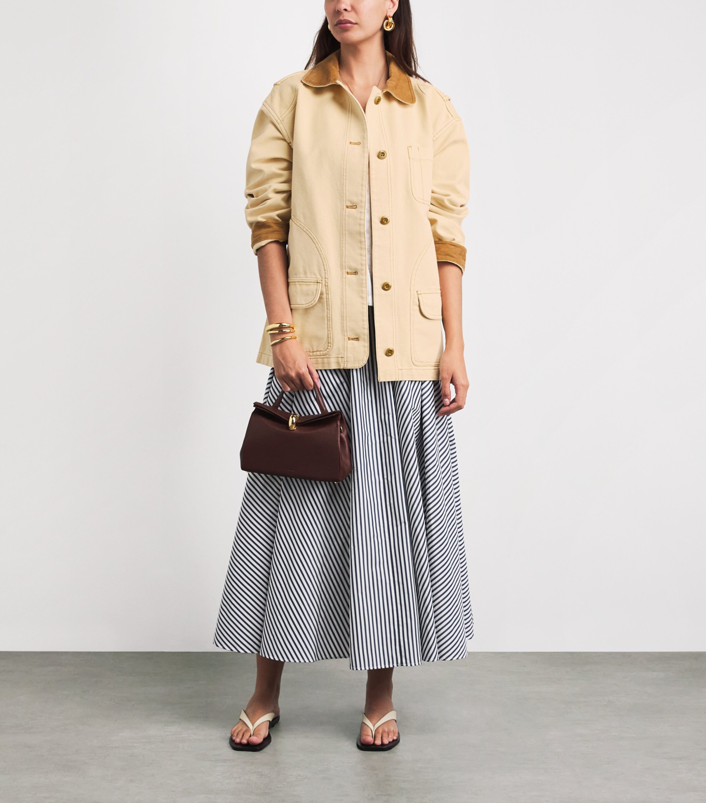 DÔEN Womens Cotton Pascual Barn Jacket Straw Image 2