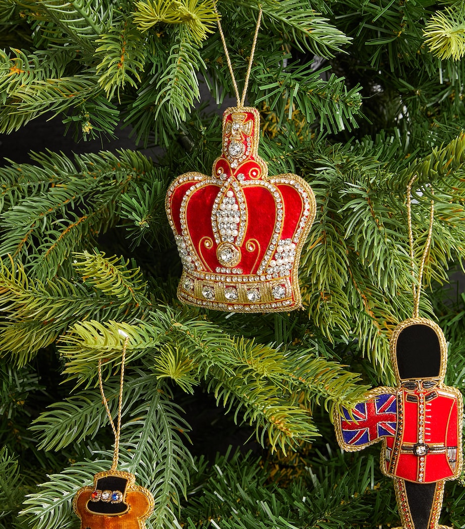 Crystal-Embellished Crown Tree Decoration RED/GOLD Image 2