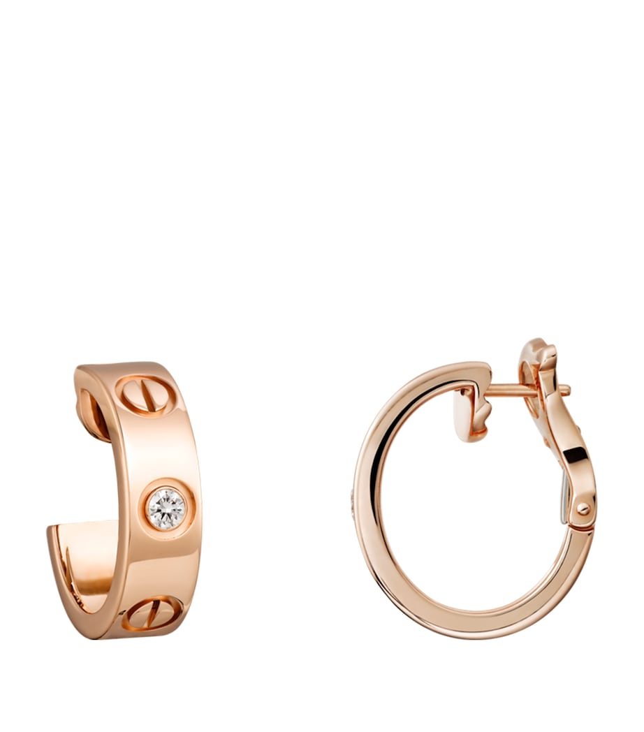 Rose Gold and Diamond LOVE Earrings ROSE GOLD Image 2