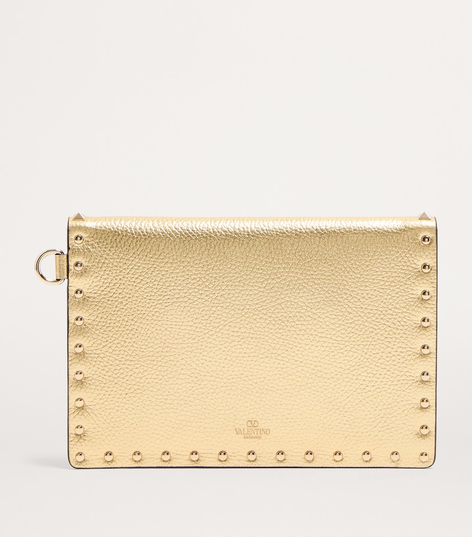 Metallic Leather Rockstud Pouch I8M Image 2