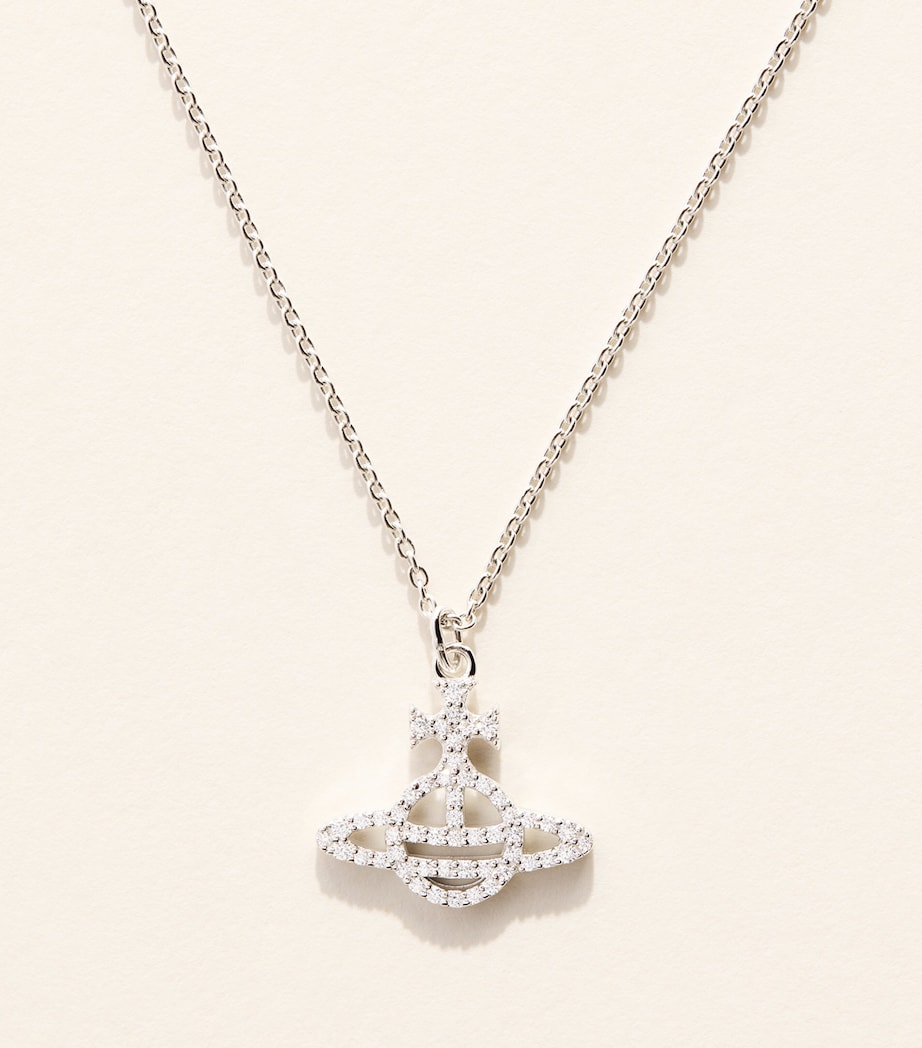 Vivienne Westwood Calliope Pendant Necklace Plat/wht Cz Image 1