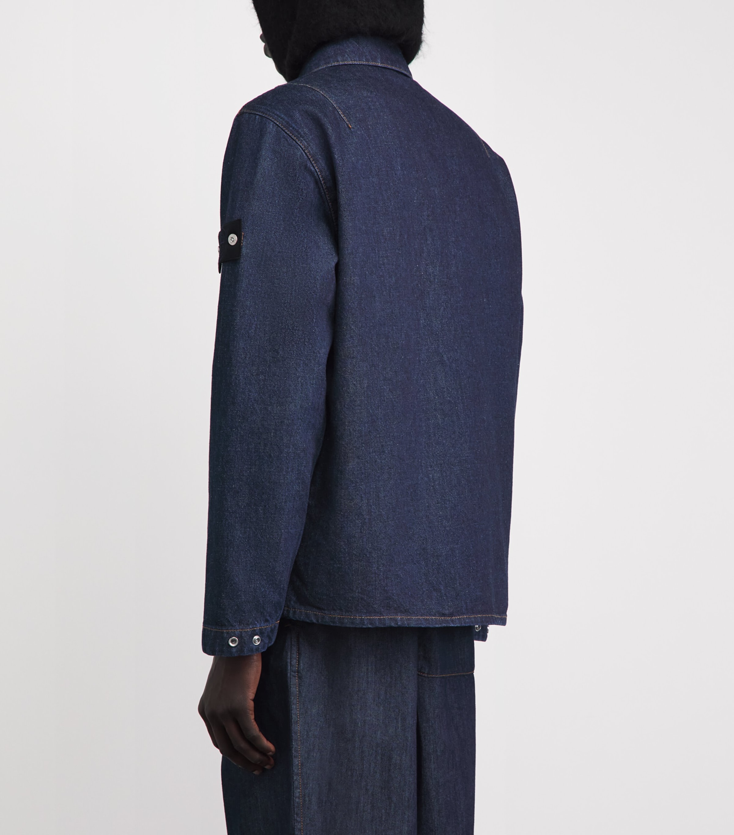 Stone Island Mens Denim Zip-Up Overshirt Image 5