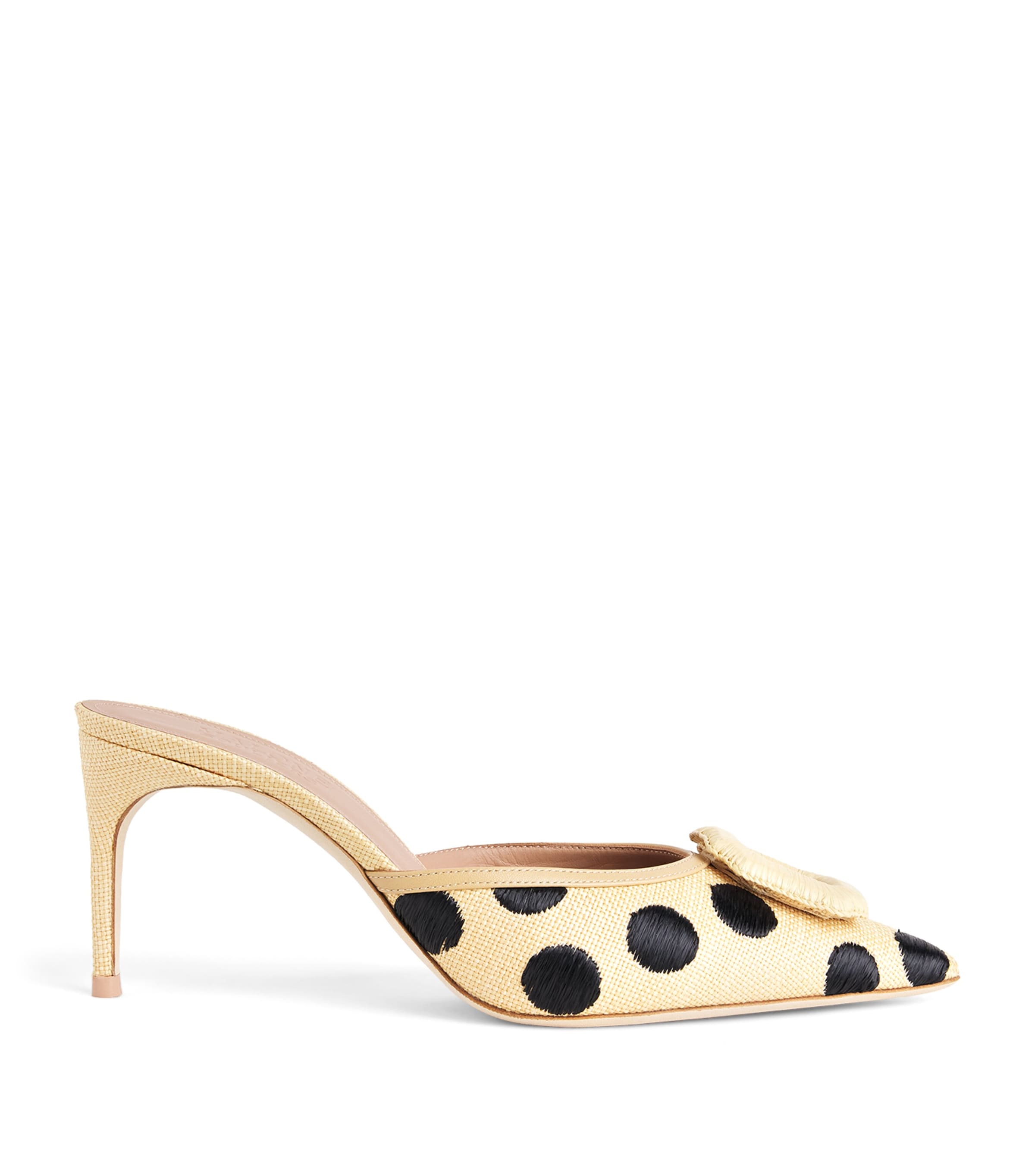 Malone Souliers Raffia Polka-Dot Mona Mules 70 Beige Image 1