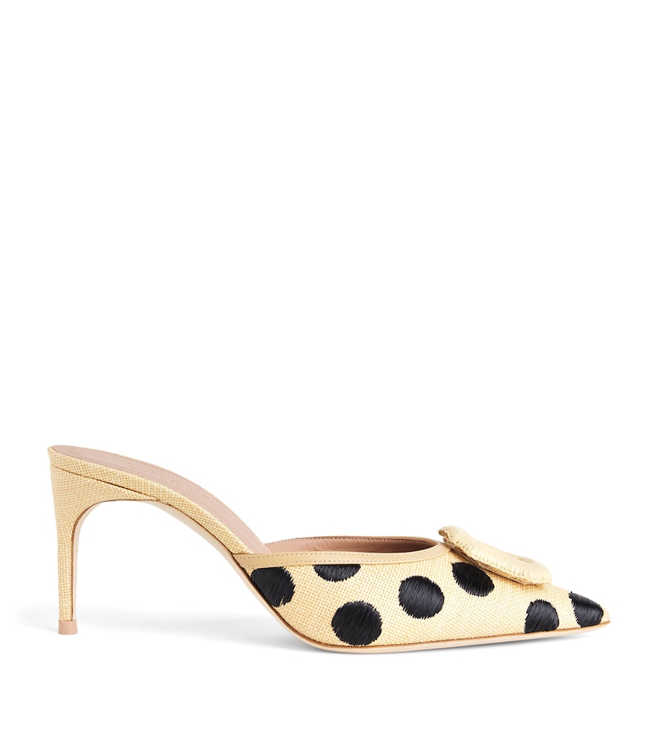 Malone Souliers Raffia Polka-Dot Mona Mules 70 Beige Image 1