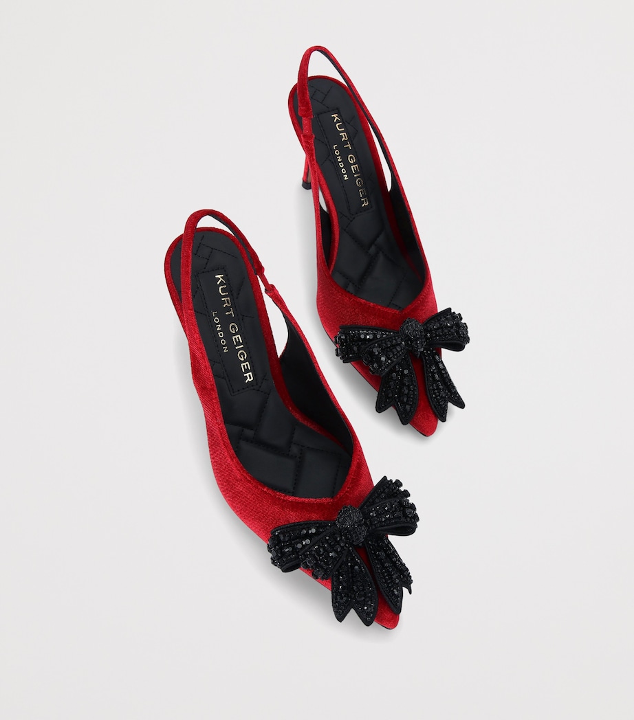 Velvet Belgravia Slingback Pumps RED Image 4