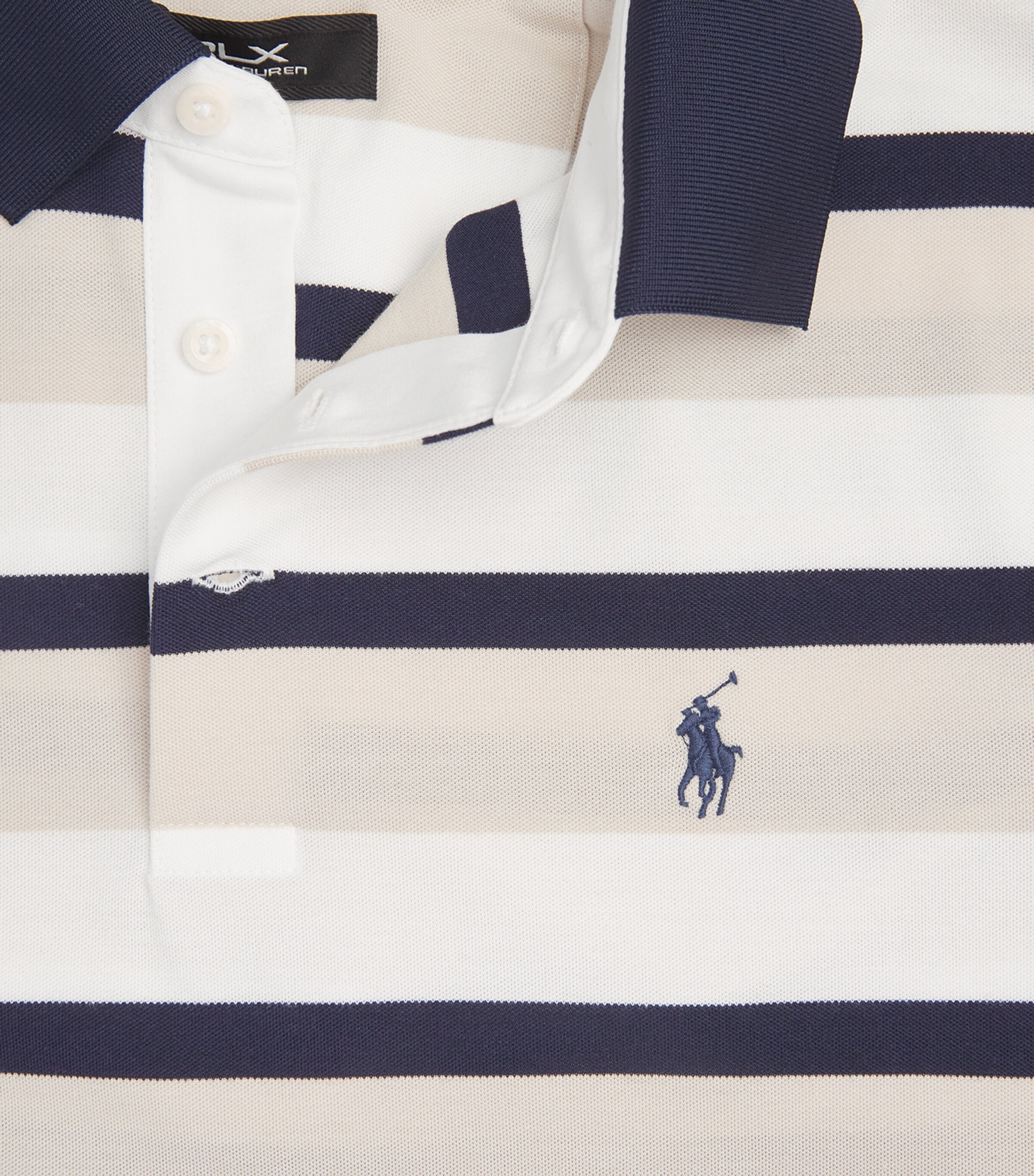 RLX Ralph Lauren Mens Stretch-Cotton Performance Polo Shirt Basic Sand Multi Image 6