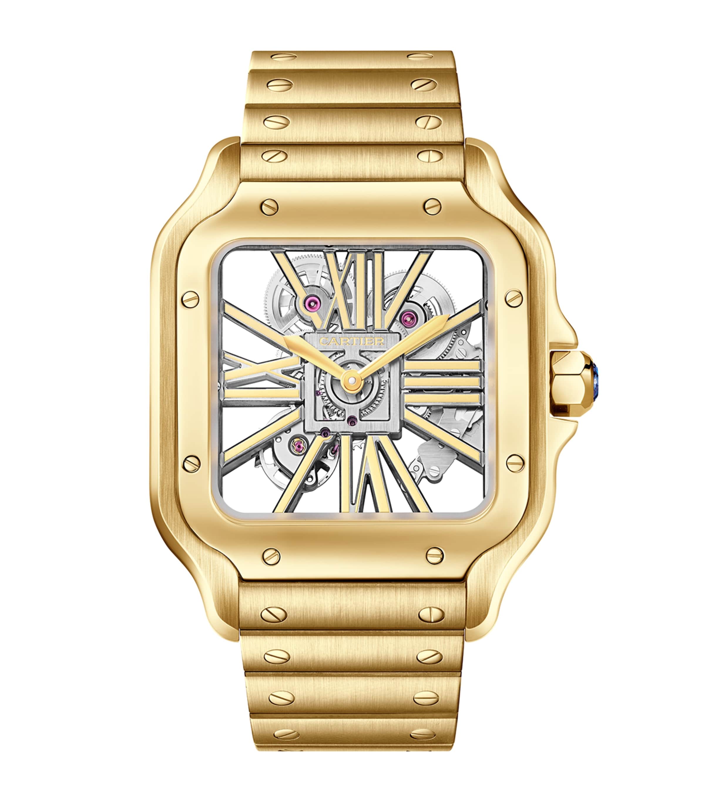 Cartier Large Yellow Gold Santos de Skeleton Watch 28mm Yellow Gold Image 1