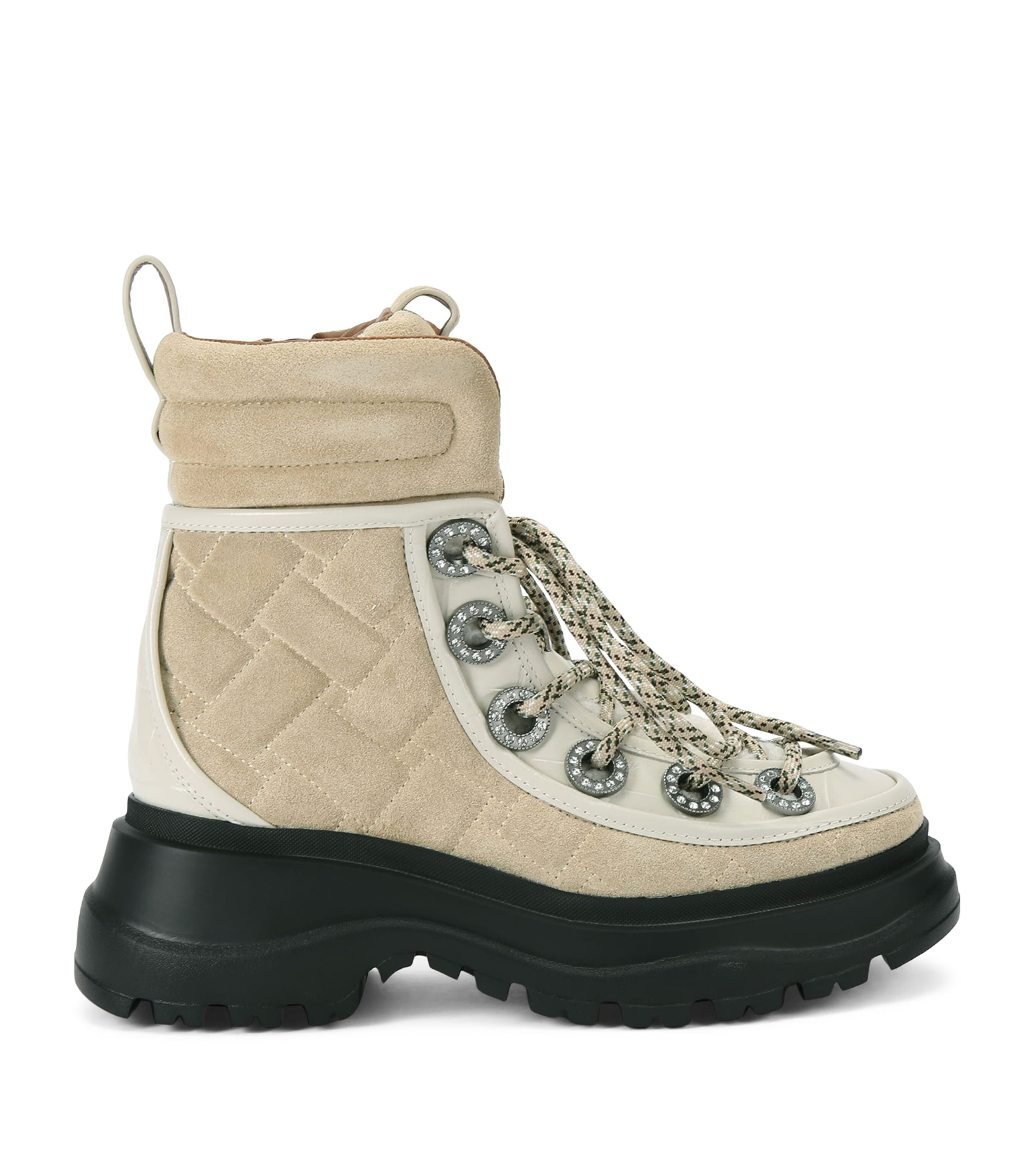 Kurt Geiger Embellished Kensington Hiker Boots In Neutral