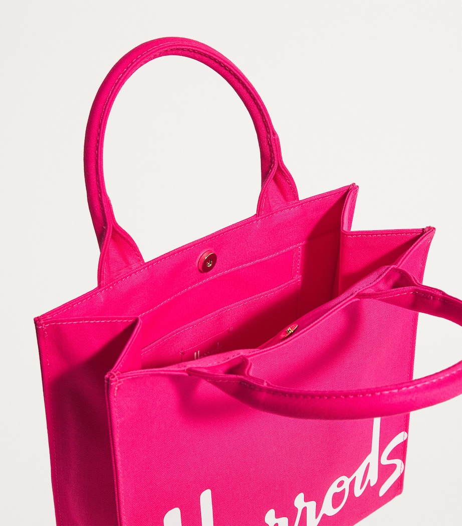 Small Cotton Logo Tote Bag BRIGHT PINK Image 4