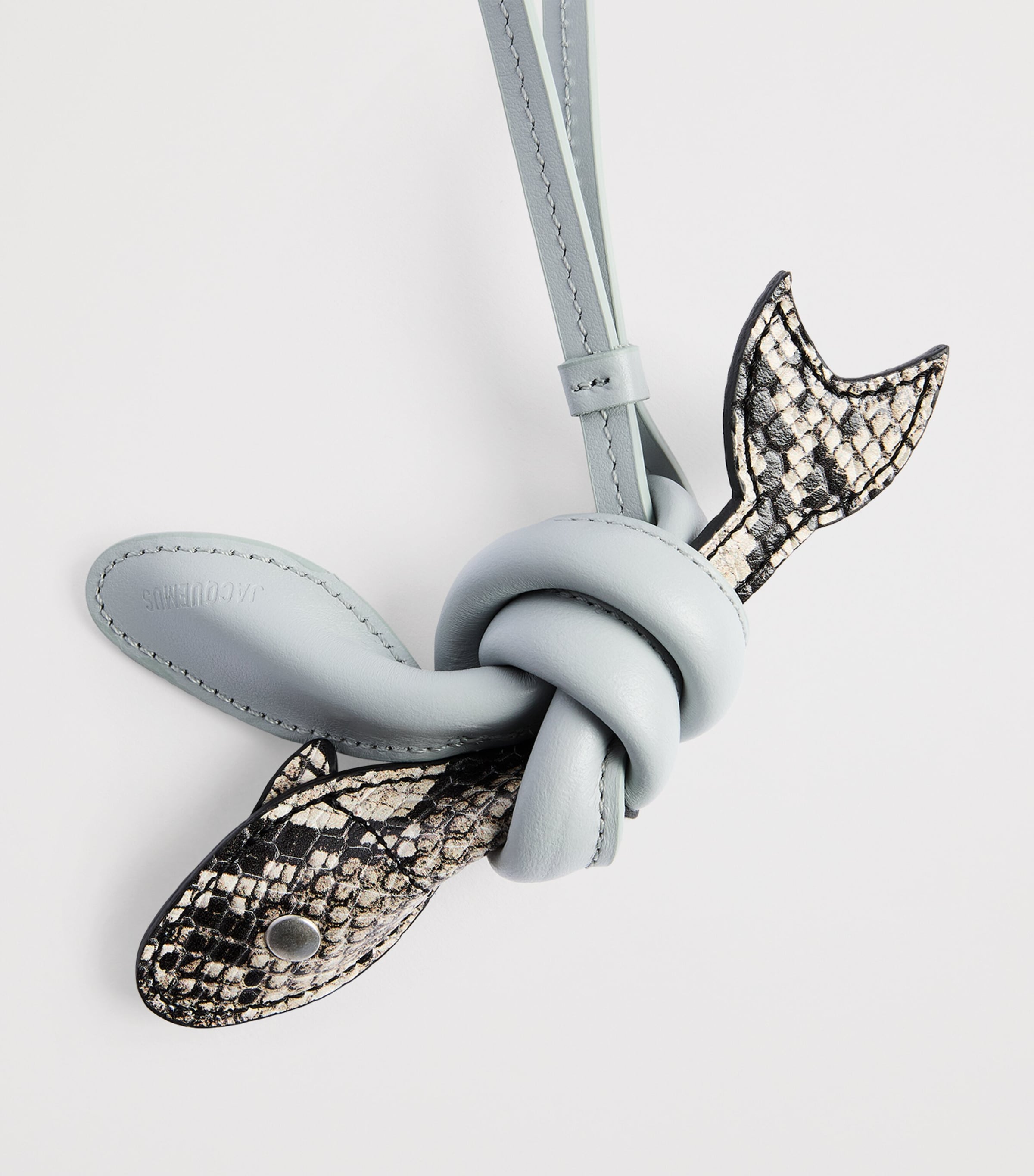 Jacquemus Leather Fish Bag Charm Grey Blu E Black Image 2
