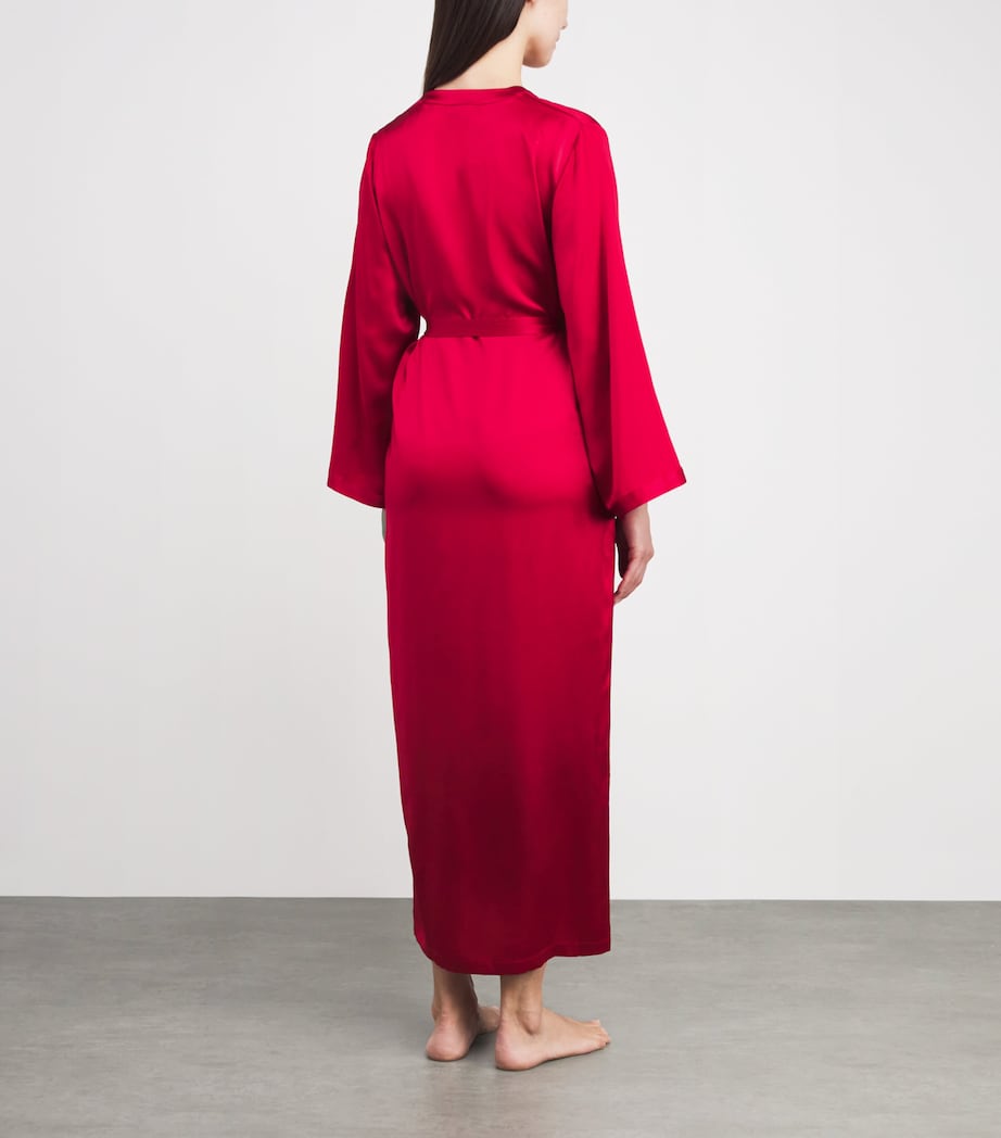 Silk Longline Tracy Robe 0005 ROUGE Image 3