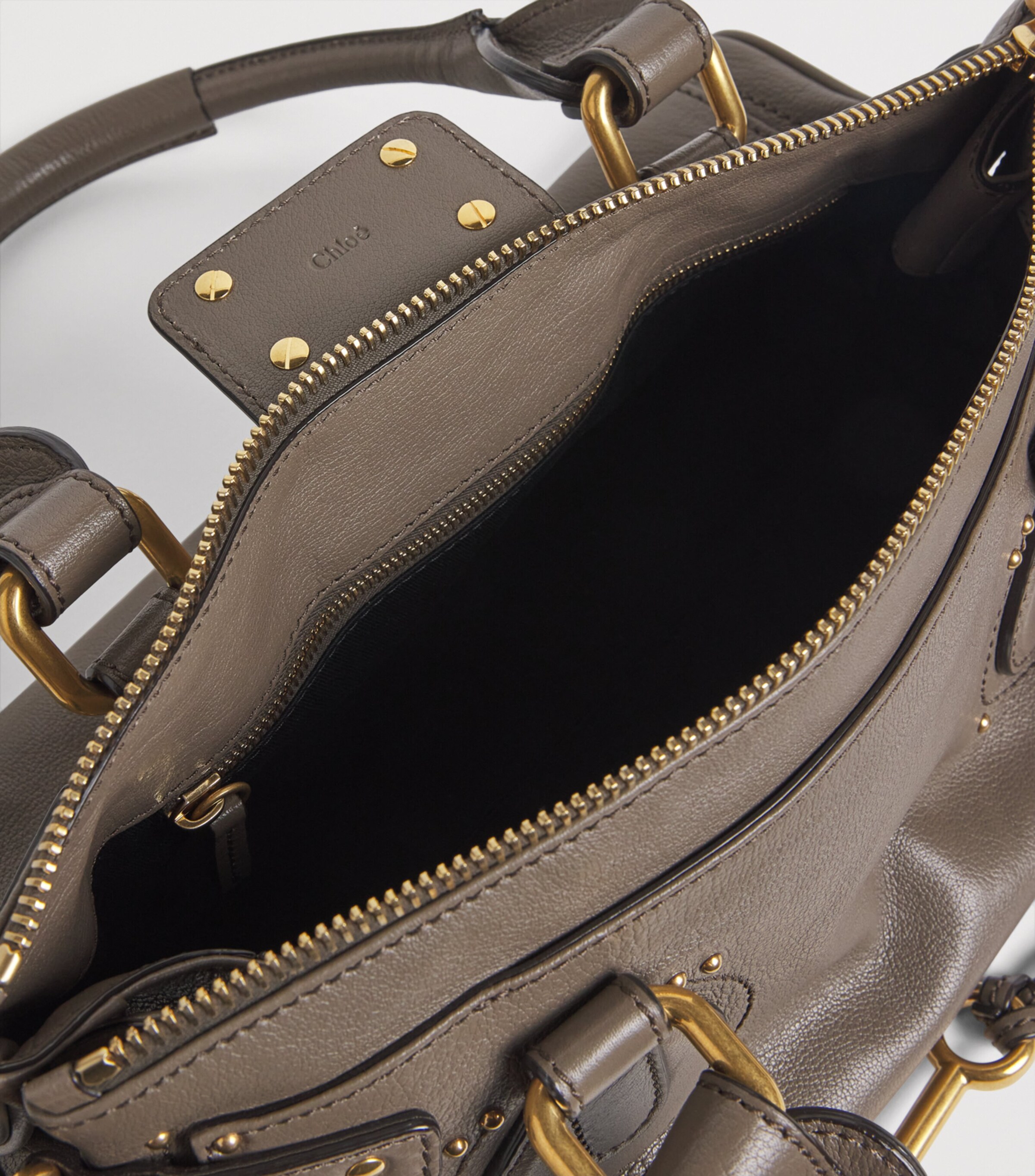 Chloé Leather Paddington Top-Handle Bag Flannel Grey Image 4