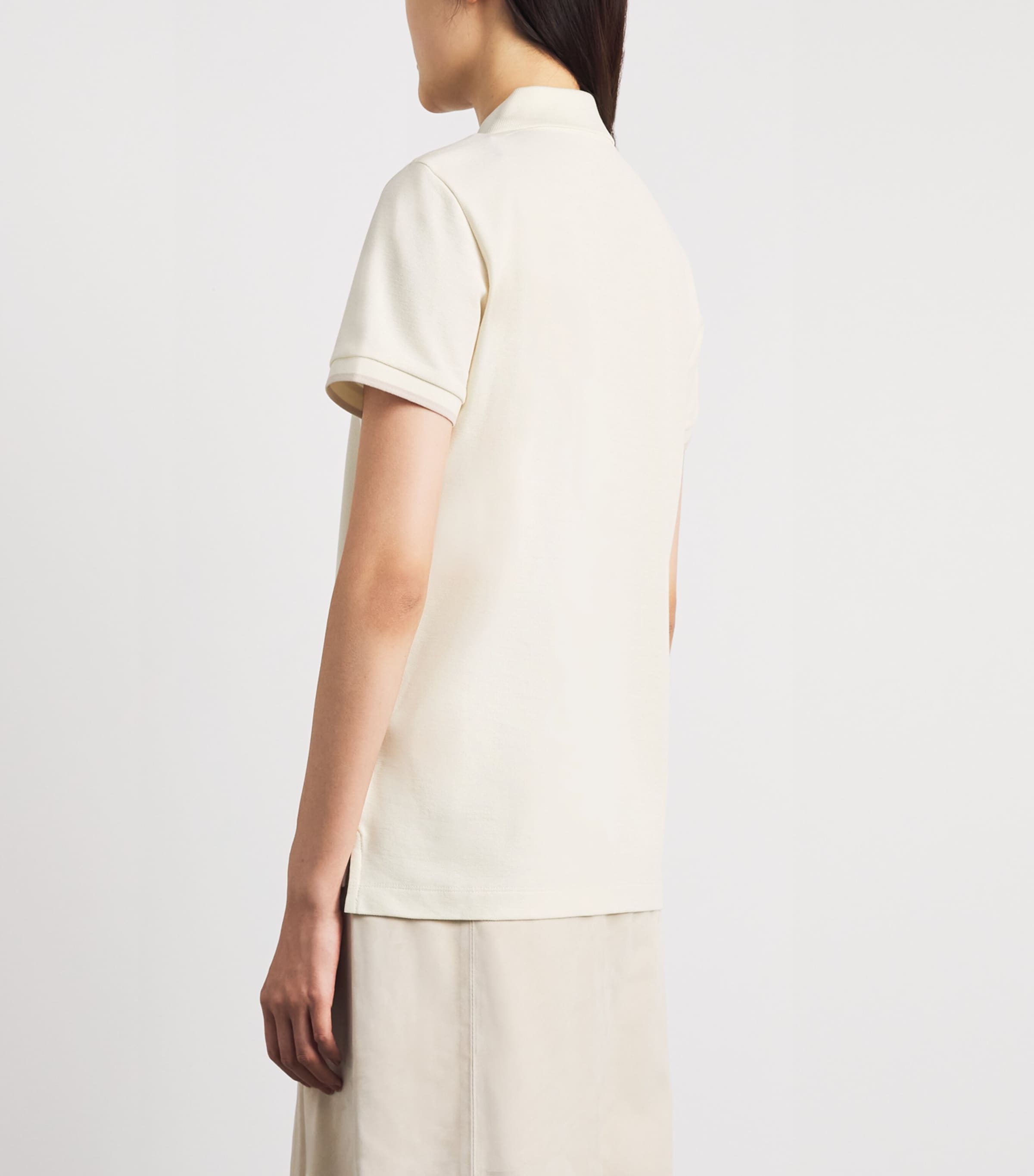 Moncler Womens Cotton Logo Polo Shirt Image 5
