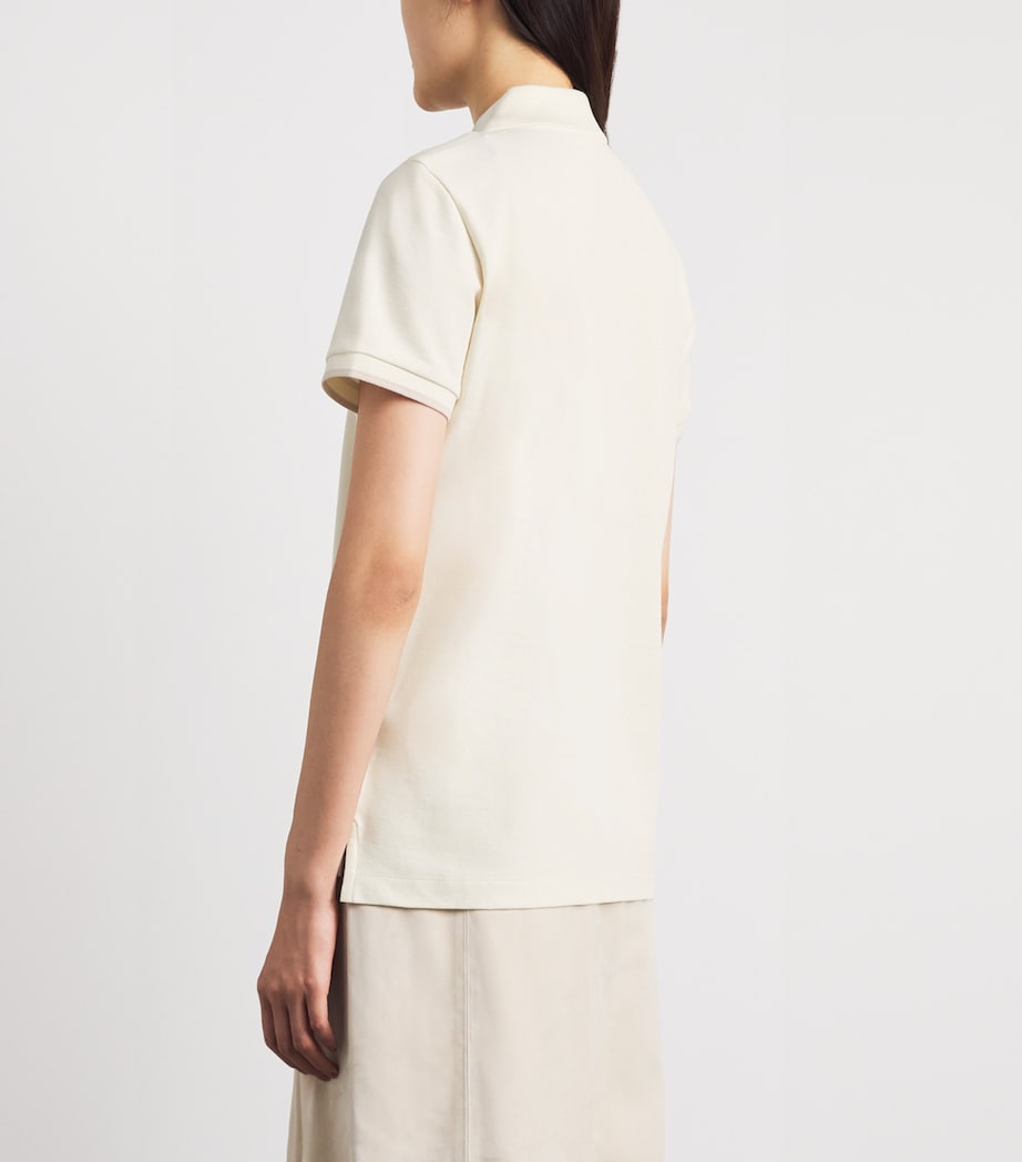Moncler Womens Cotton Logo Polo Shirt Image 5