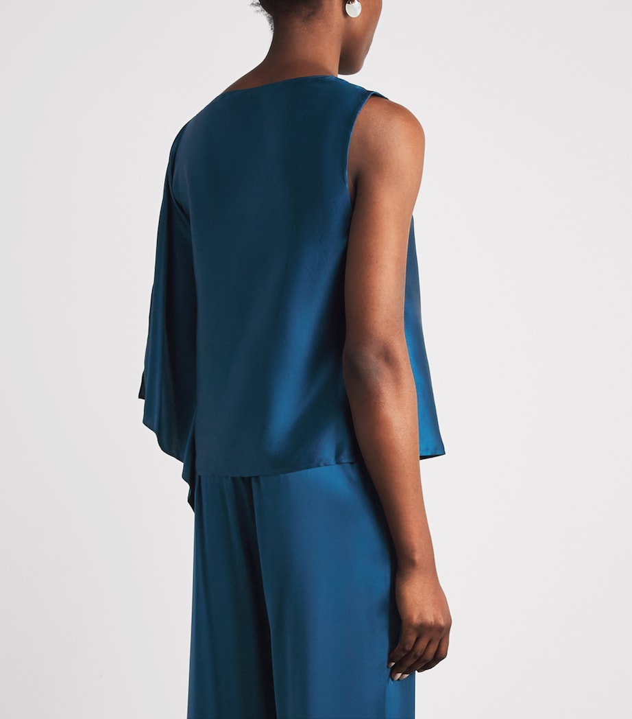 STAUD Womens Stretch-Silk Sabina Top Harbor Hrbr Image 5