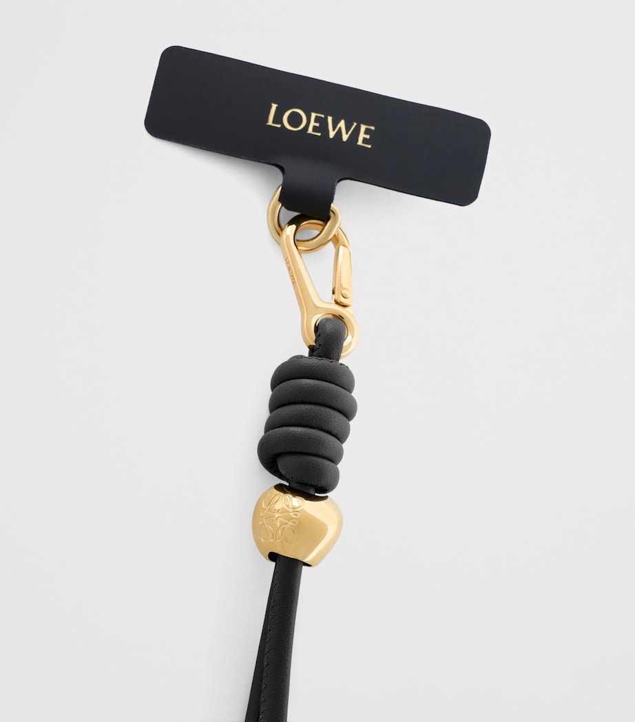 LOEWE Leather Pebble Phone Strap Black Image 2