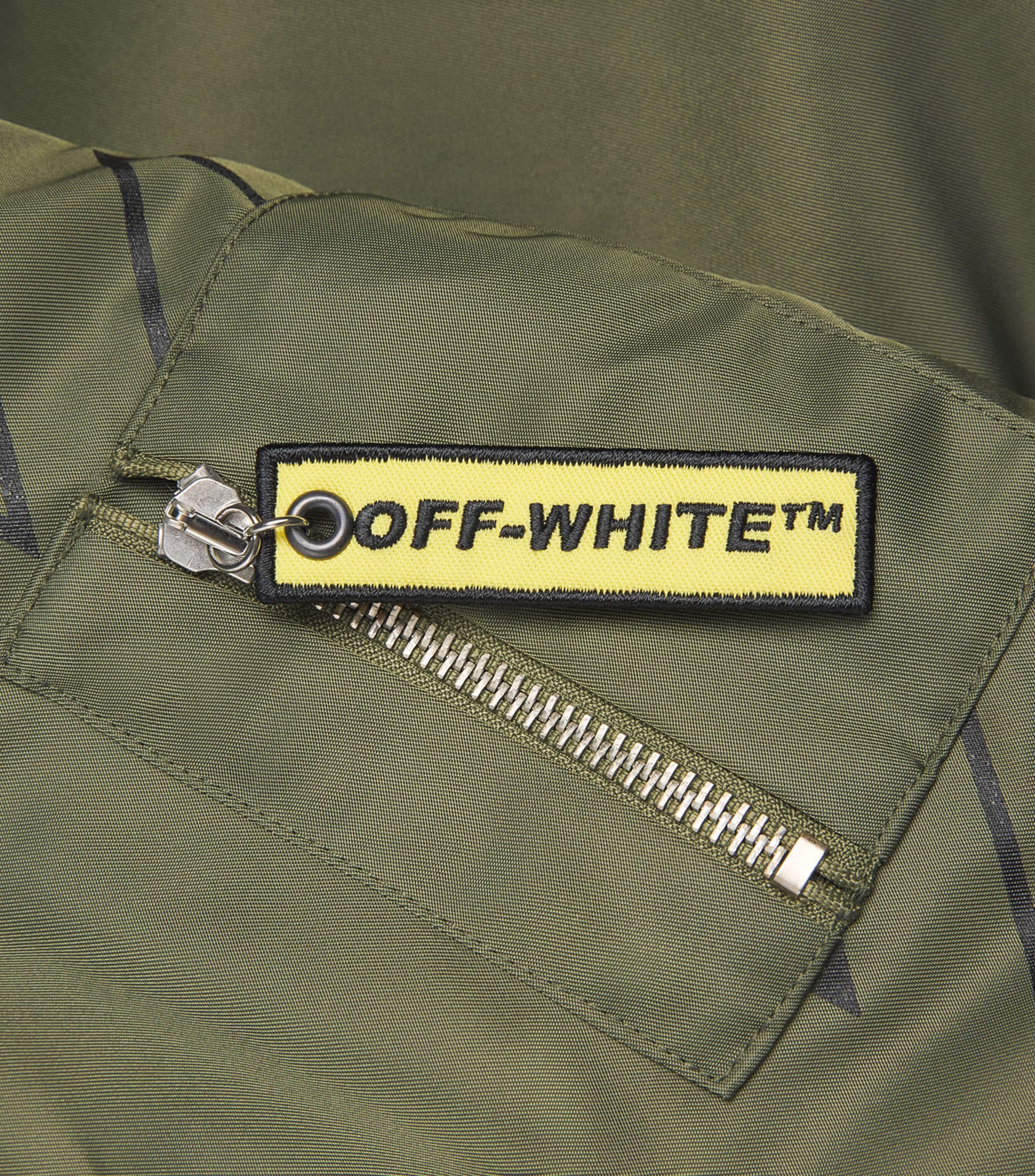 Off-White Kids Padded Bomber Jacket (4-12+ Years) Martini Olive Image 3
