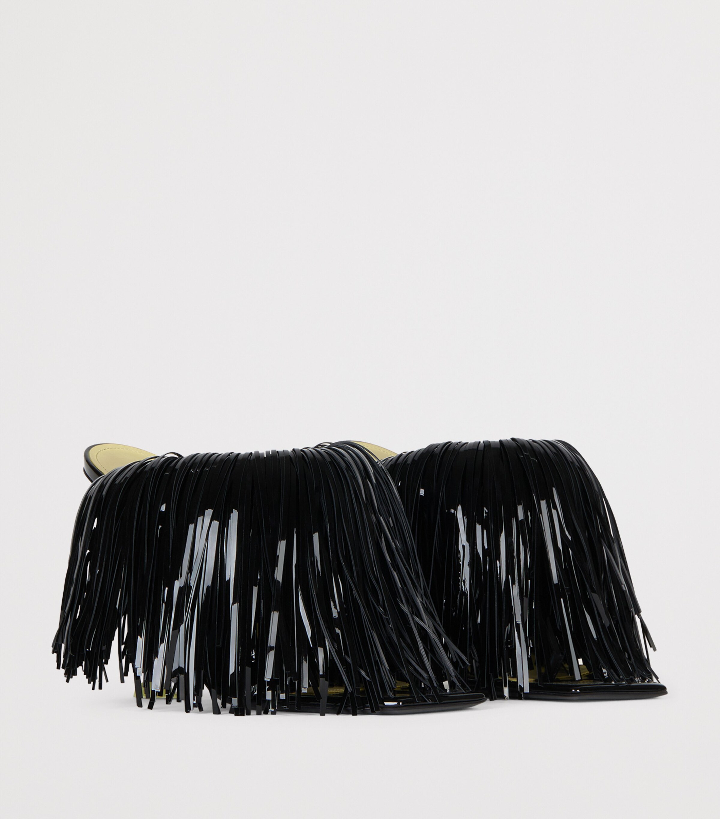 Givenchy Leather Boudoir Fringe Heeled Sandals 95 Black Image 2
