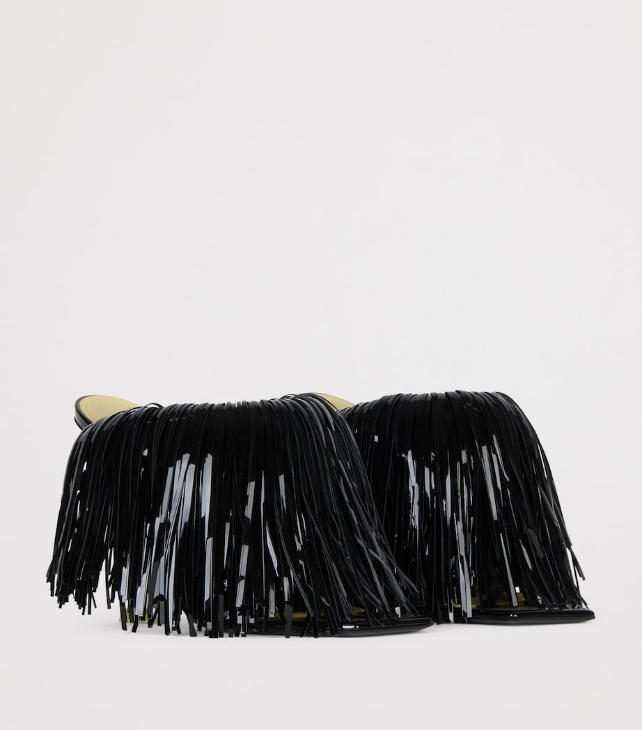 Givenchy Leather Boudoir Fringe Heeled Sandals 95 Black Image 2