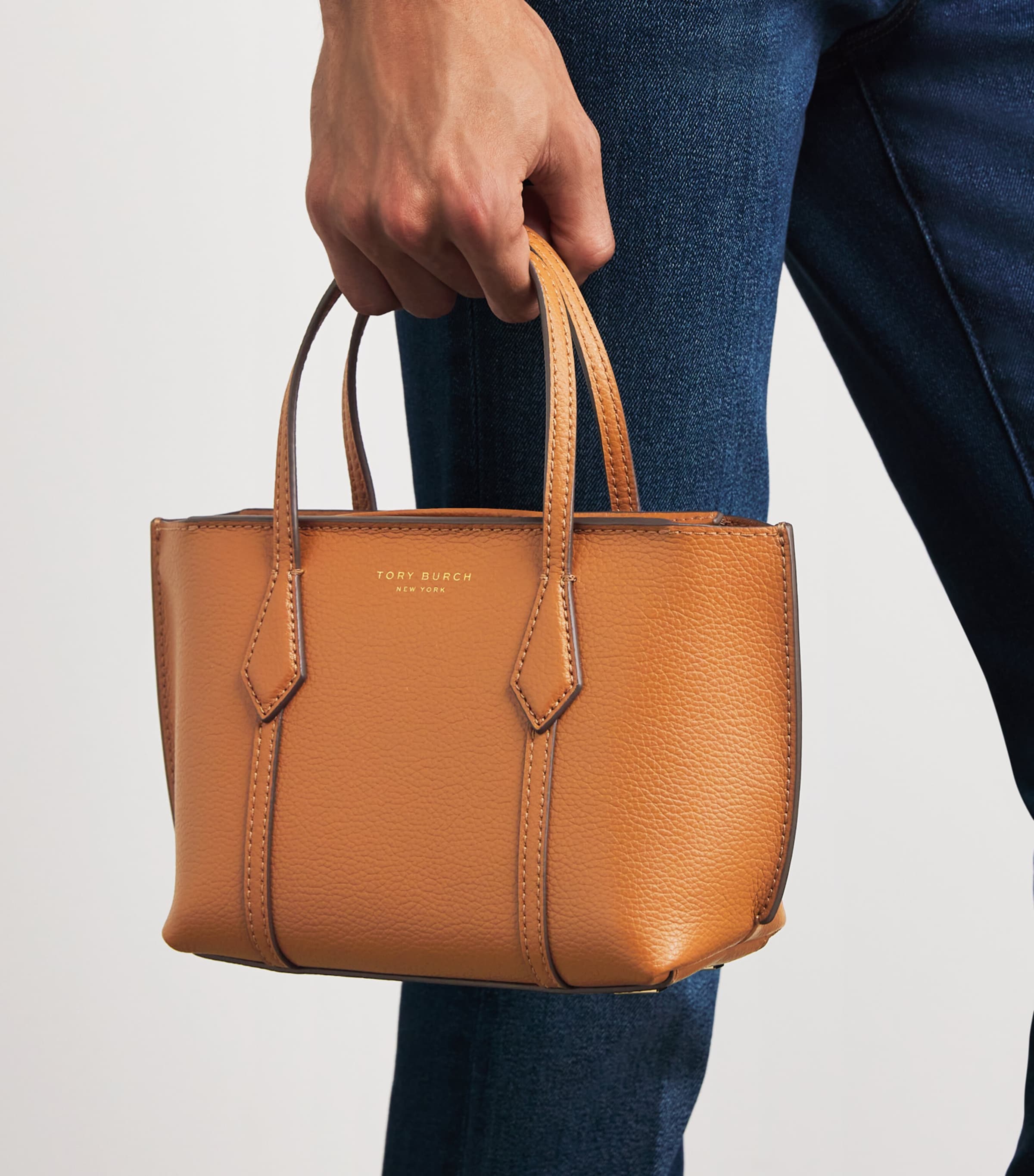 Tory Burch Brown Mini Leather Perry Cross-Body Bag | Harrods US