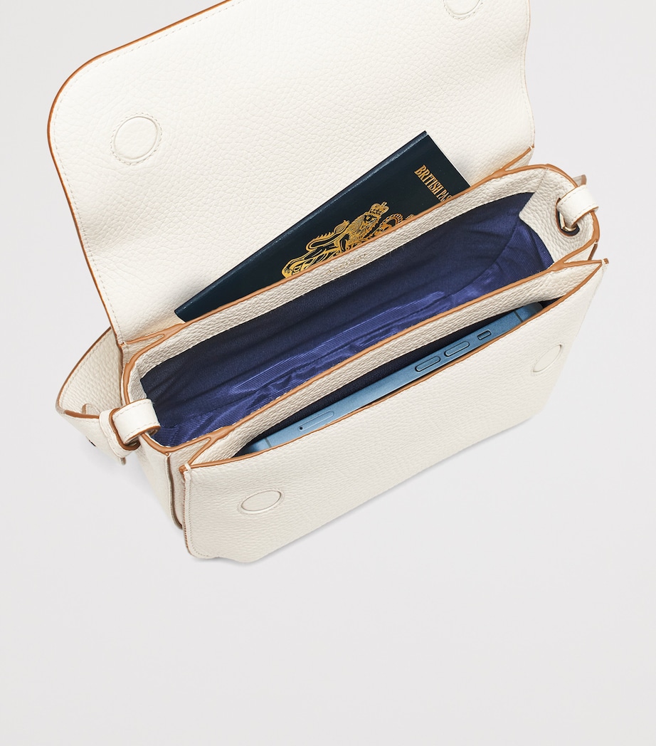 Leather Ella Grande Cross-Body Bag IVORY Image 8