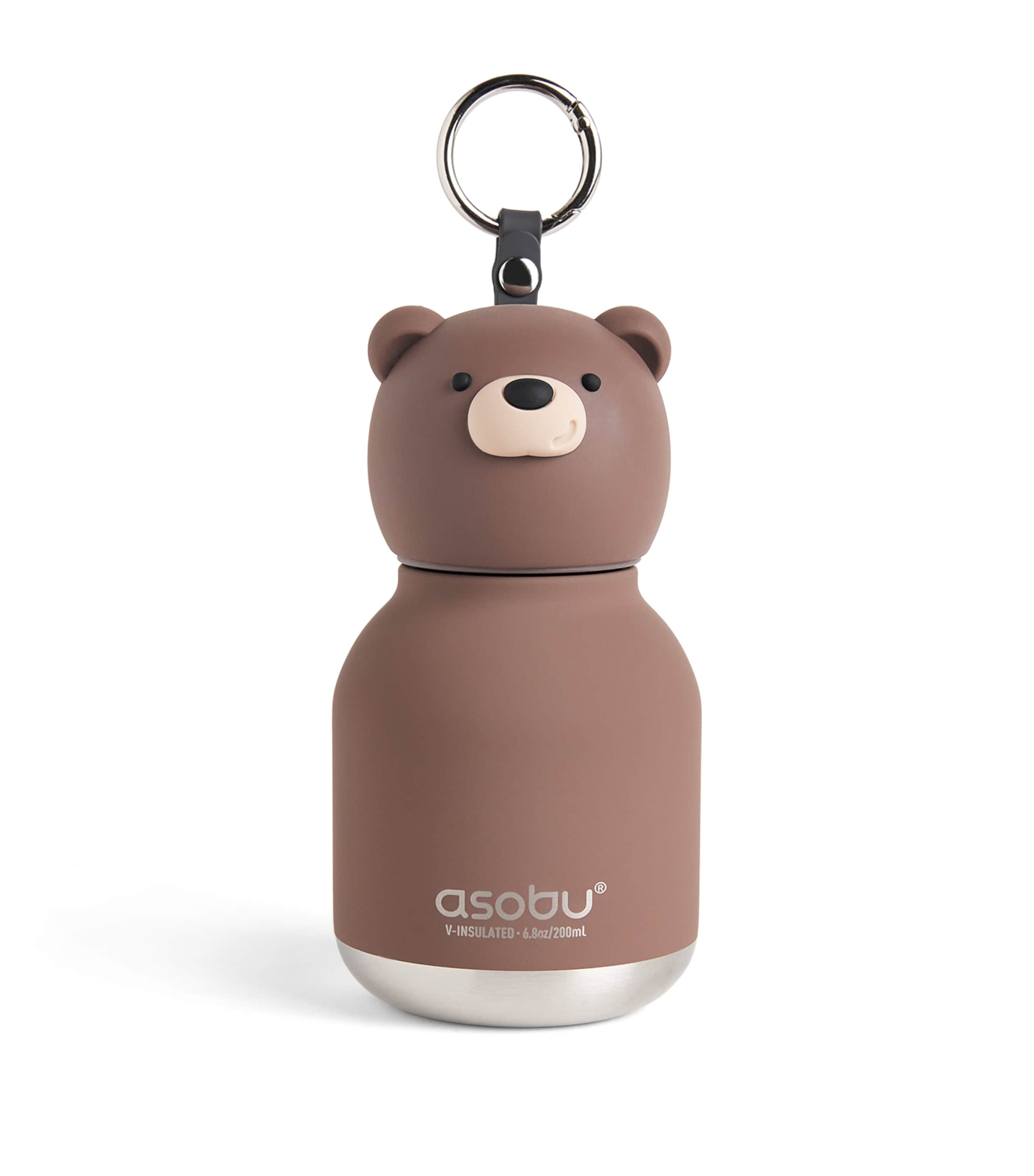 ASOBU Mini Bestie Bear Water Bottle Bag Charm (200ml) Brown Bear Image 1
