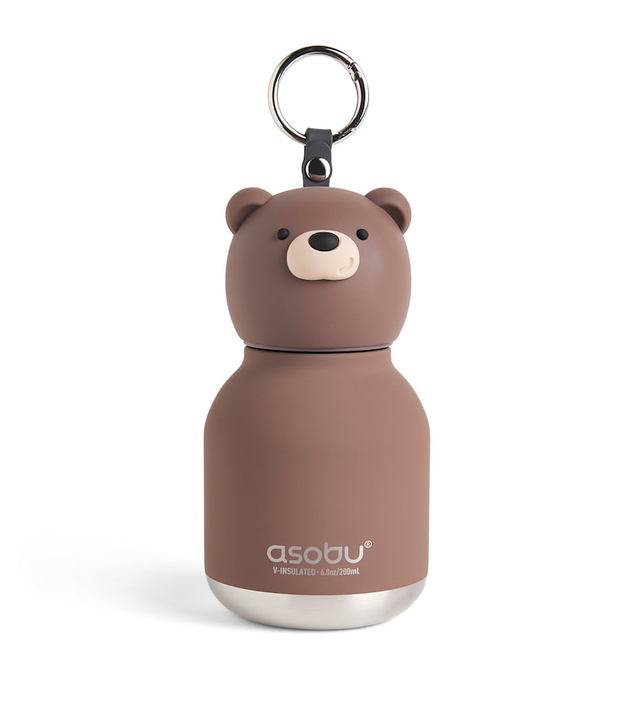 ASOBU Mini Bestie Bear Water Bottle Bag Charm (200ml) Brown Bear Image 1