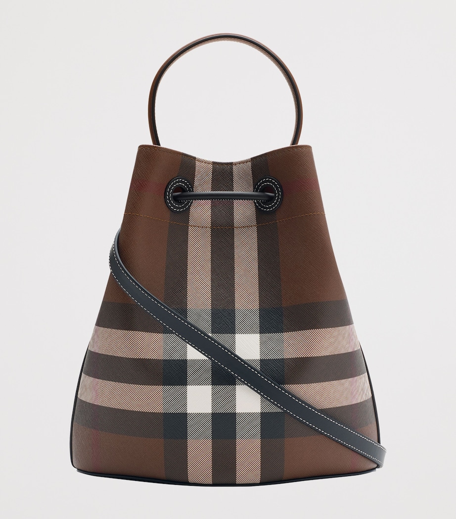 Small Check Bucket Bag DARK BIRCH BROWN Image 5