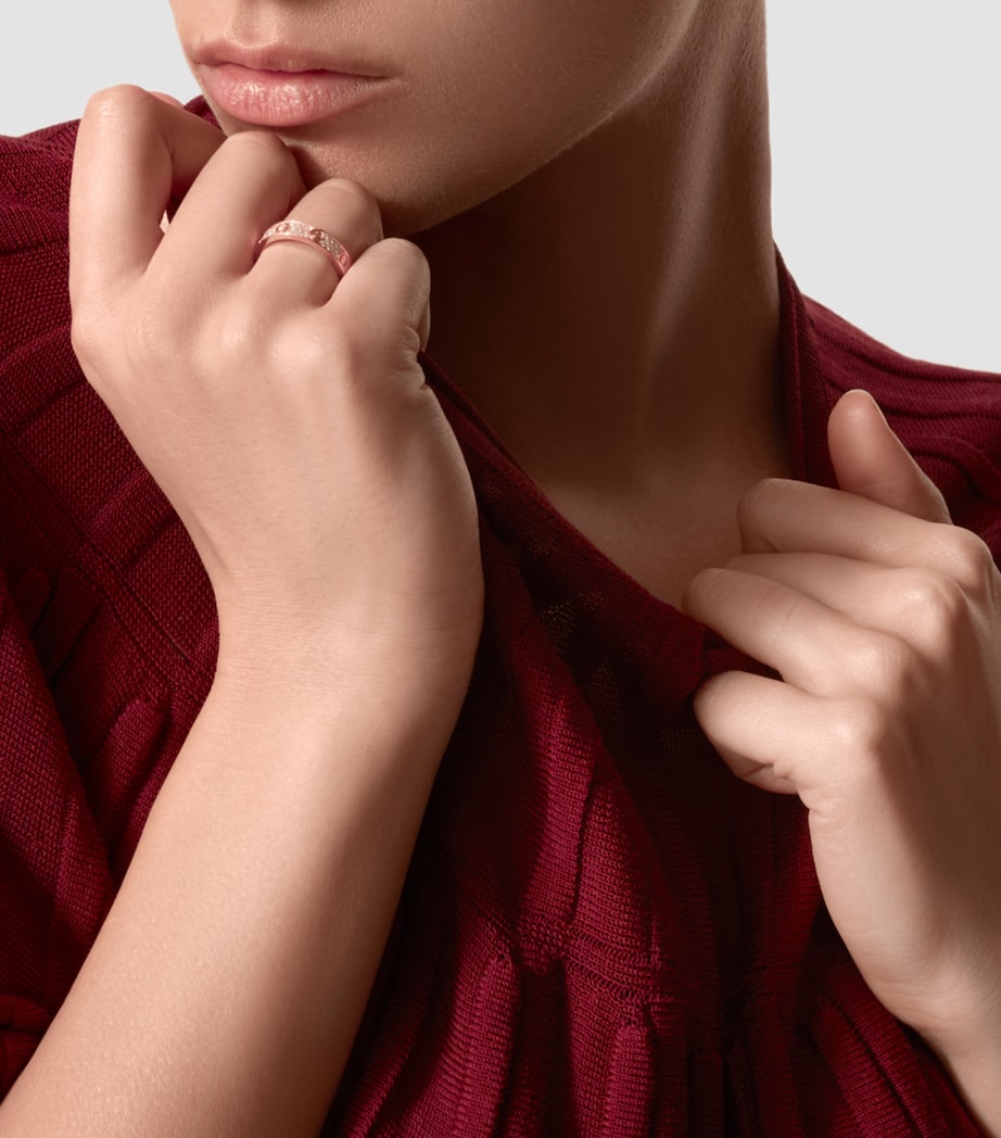 Rose Gold and Diamond-Paved LOVE Wedding Band MULTI Image 8