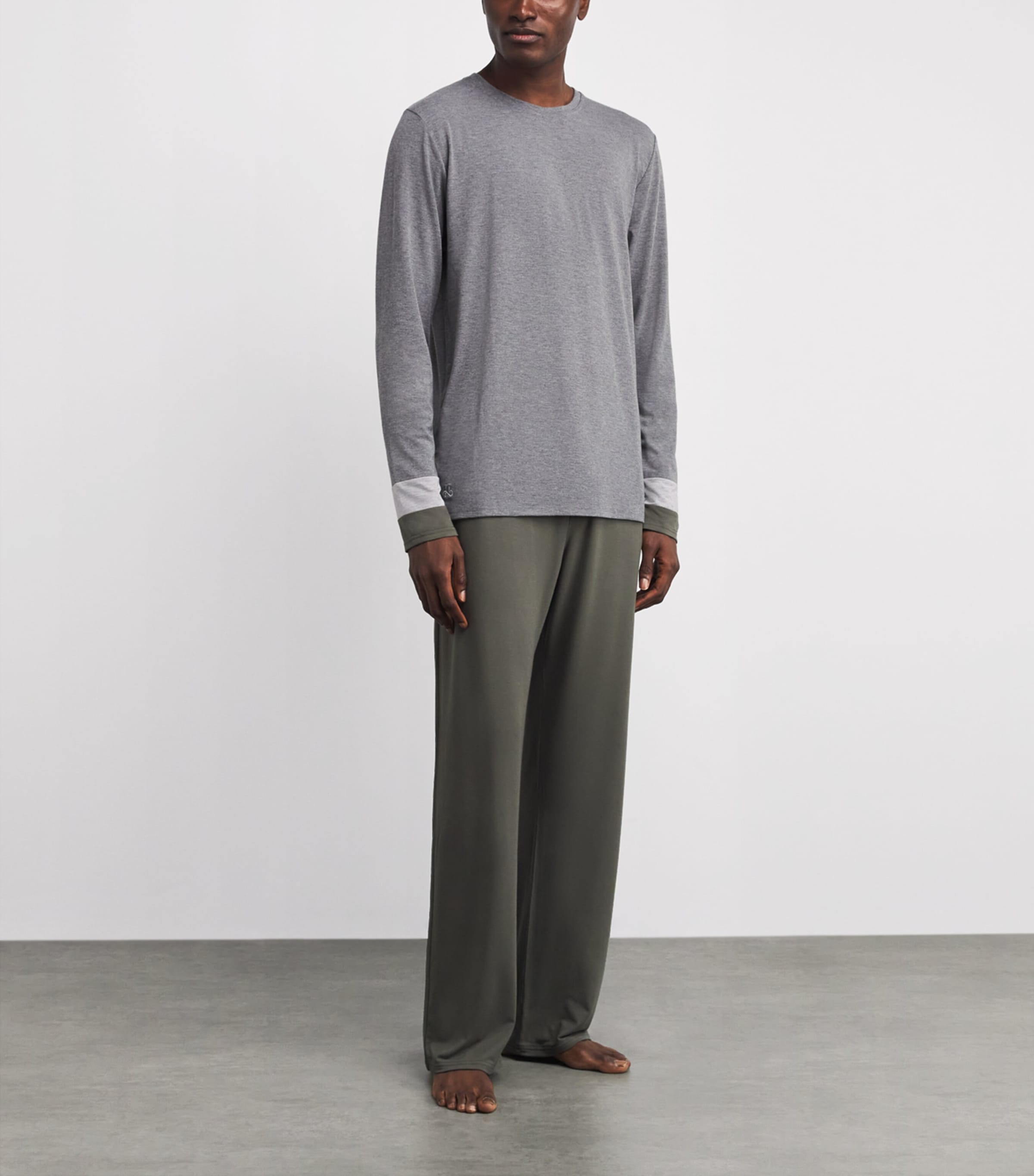 Duo-Panel Long-Sleeve T-Shirt MGREY/LGREY/CHA GRN Image 2