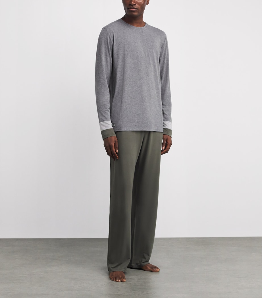 Duo-Panel Long-Sleeve T-Shirt MGREY/LGREY/CHA GRN Image 2