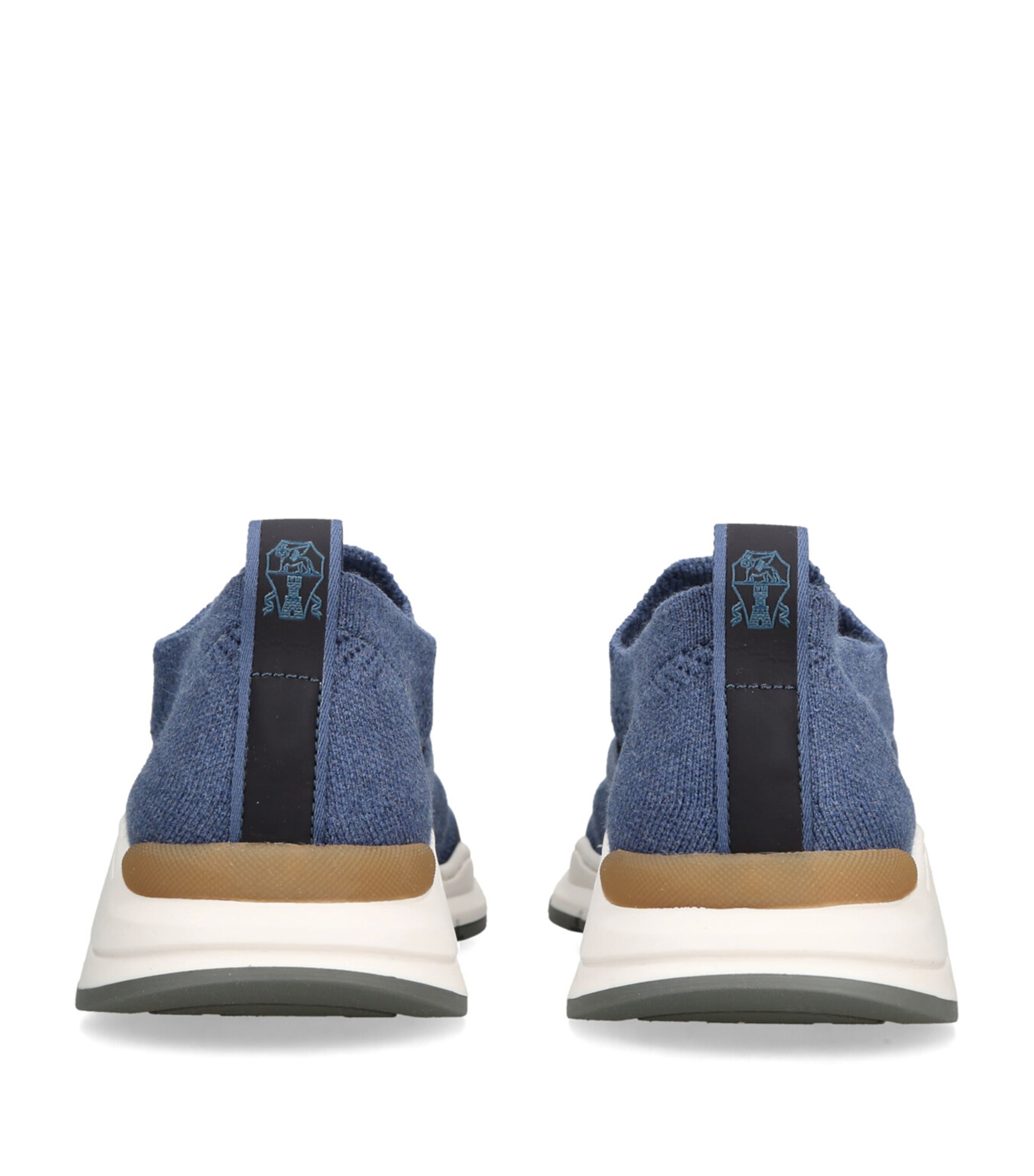 Brunello Cucinelli Kids Knitted Slip-On Sneakers Blue Image 2