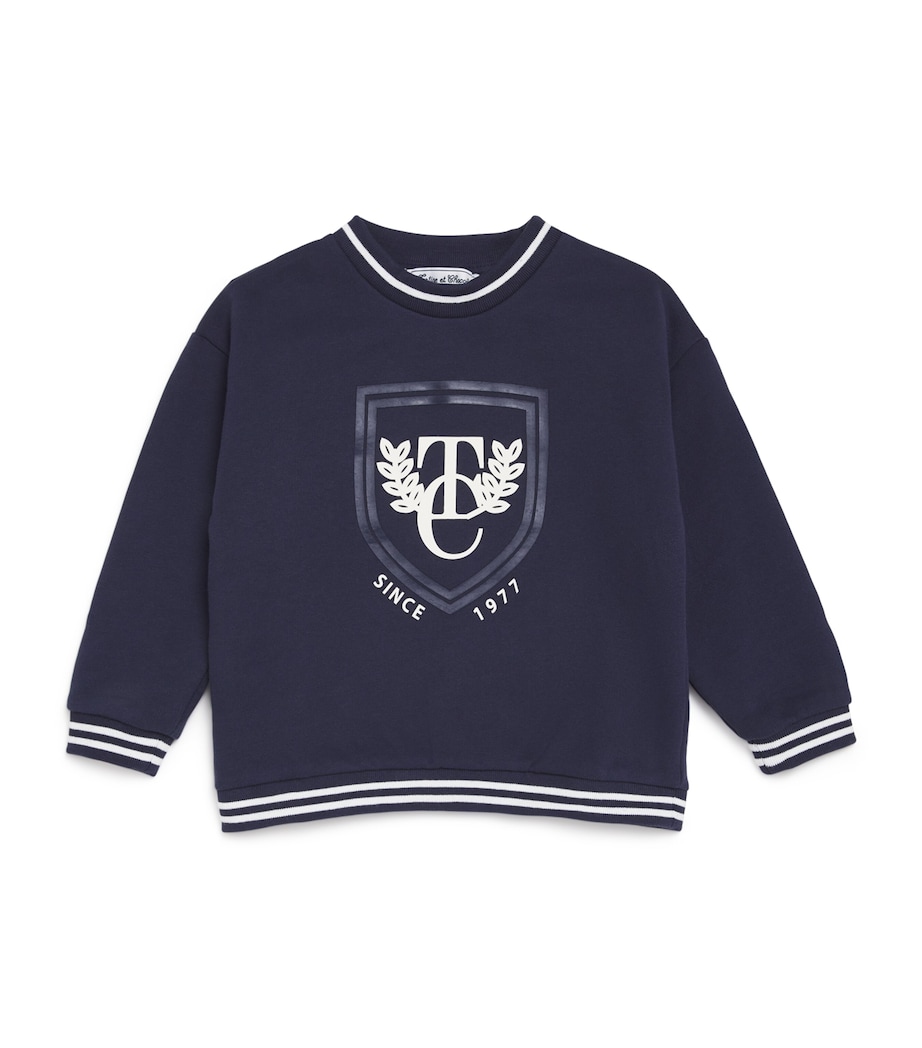 Cotton Logo-Crest Sweatshirt (5-12 Years) 4 MARINE Image 1