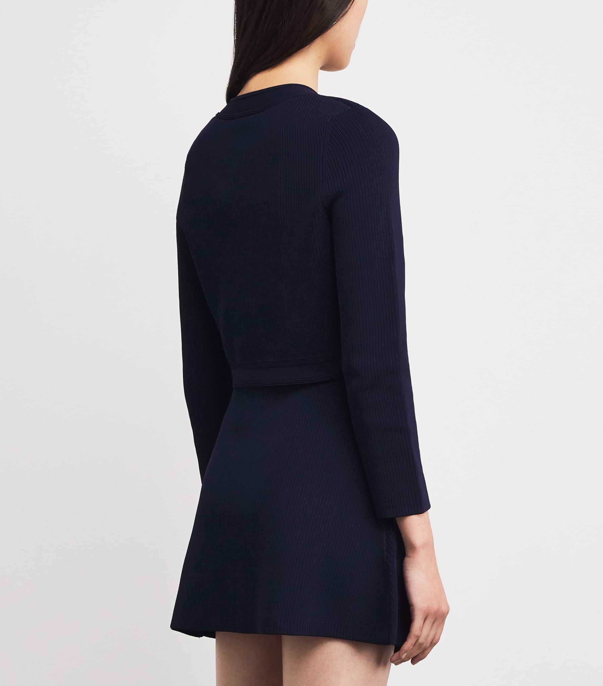 Wool Cropped Cardigan NAVY BLUE Image 4