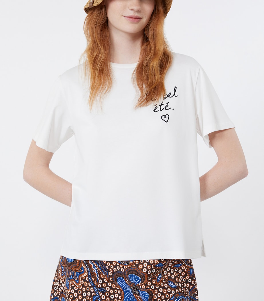Weekend Max Mara Womens Cotton Le Bel Été T-Shirt White Image 5