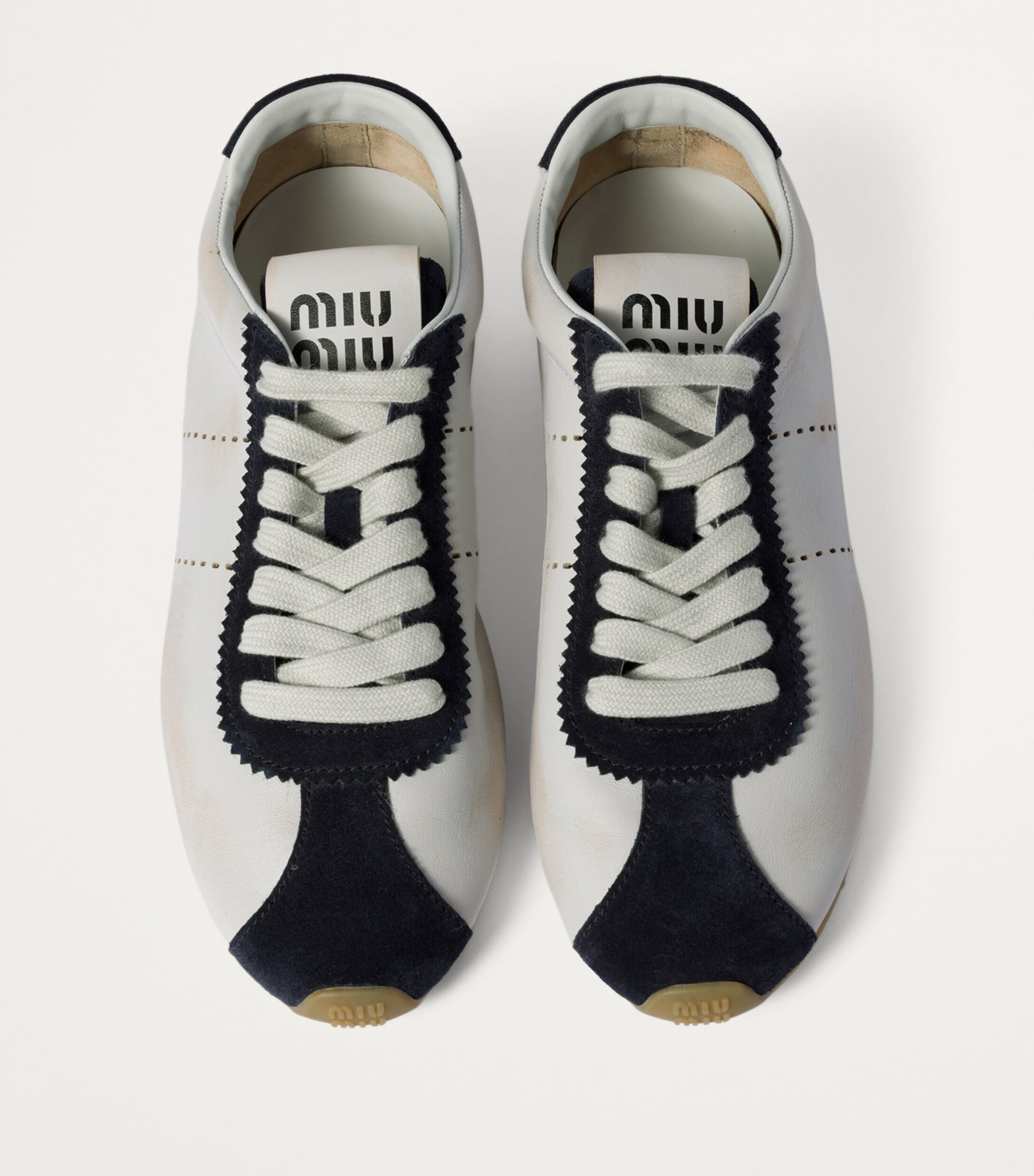 Miu Miu Leather-Suede Sneakers | Harrods UK