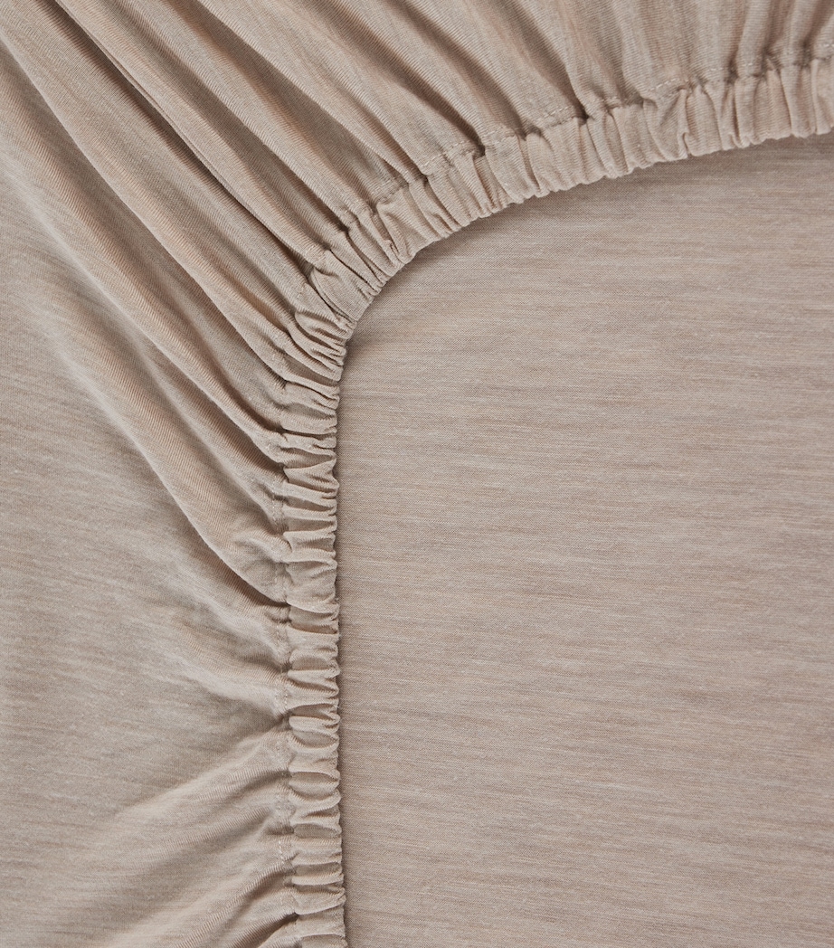 Merino Jersey Super King Fitted Sheet (180cm x 200cm) TROPICAL SAND Image 2