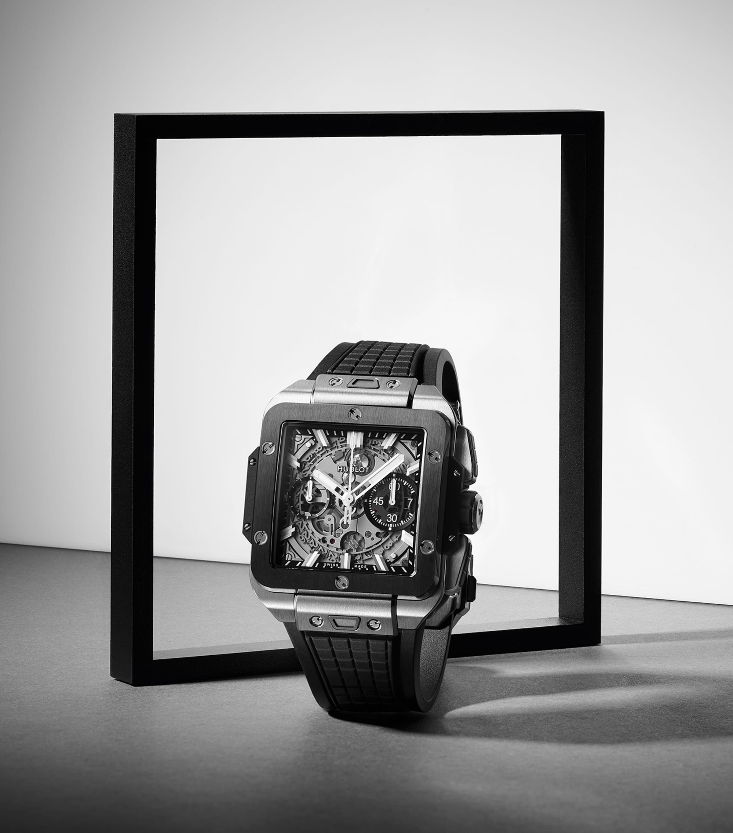 Titanium and Ceramic Square Bang Unico Watch 42mm BLACK Image 4