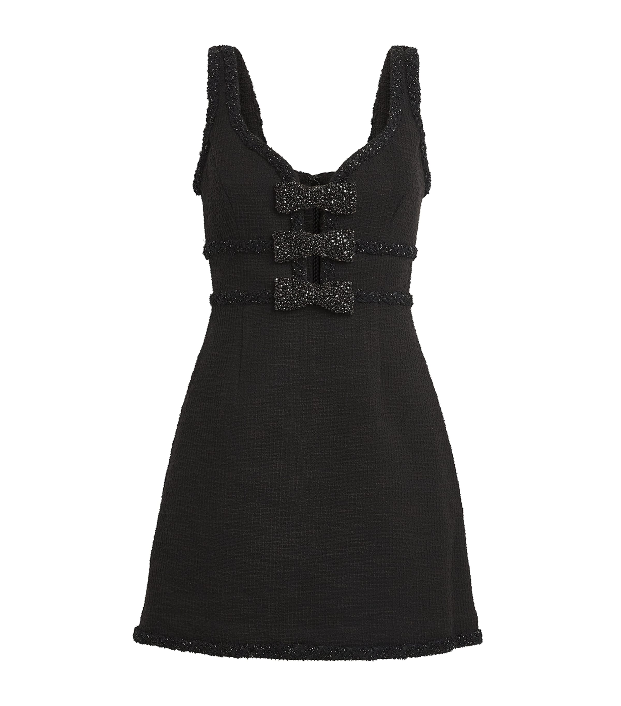 Rebecca Vallance Margo Bow Mini Dress In Black