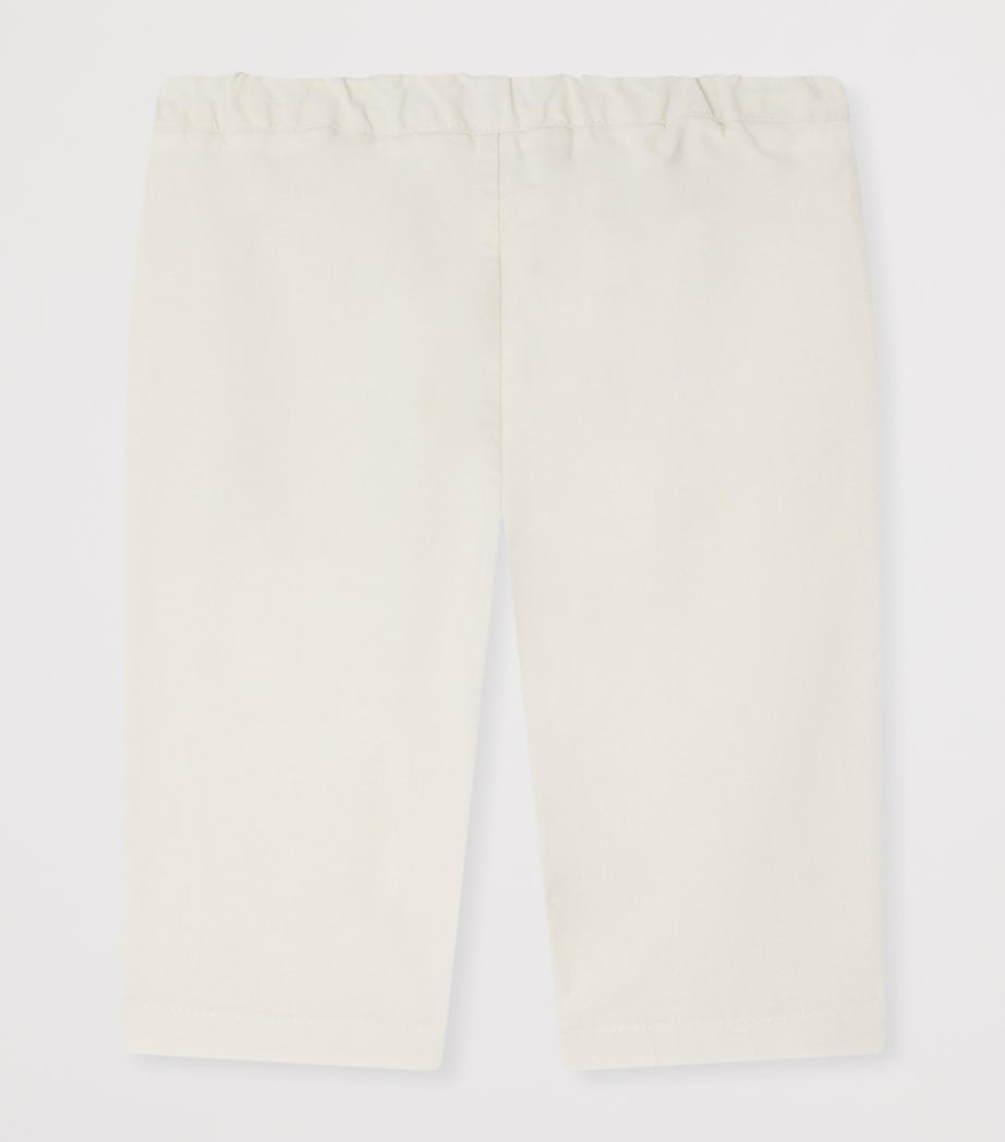 Bonpoint Cotton Carpenter Trousers (6-18 Months) Blanc Lait Image 2