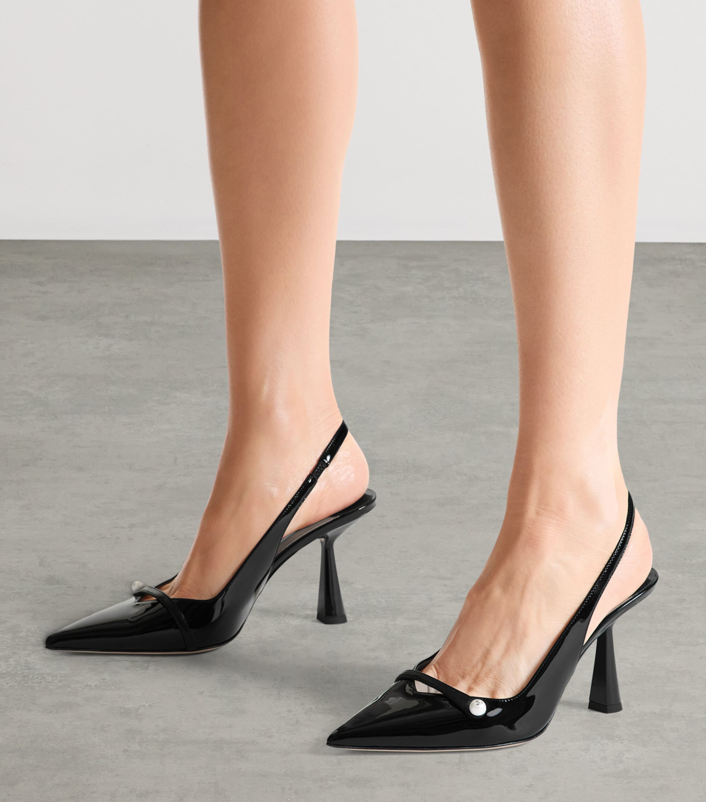 Jimmy Choo Amita 85 Leather Slingback Pumps Black/black Image 2