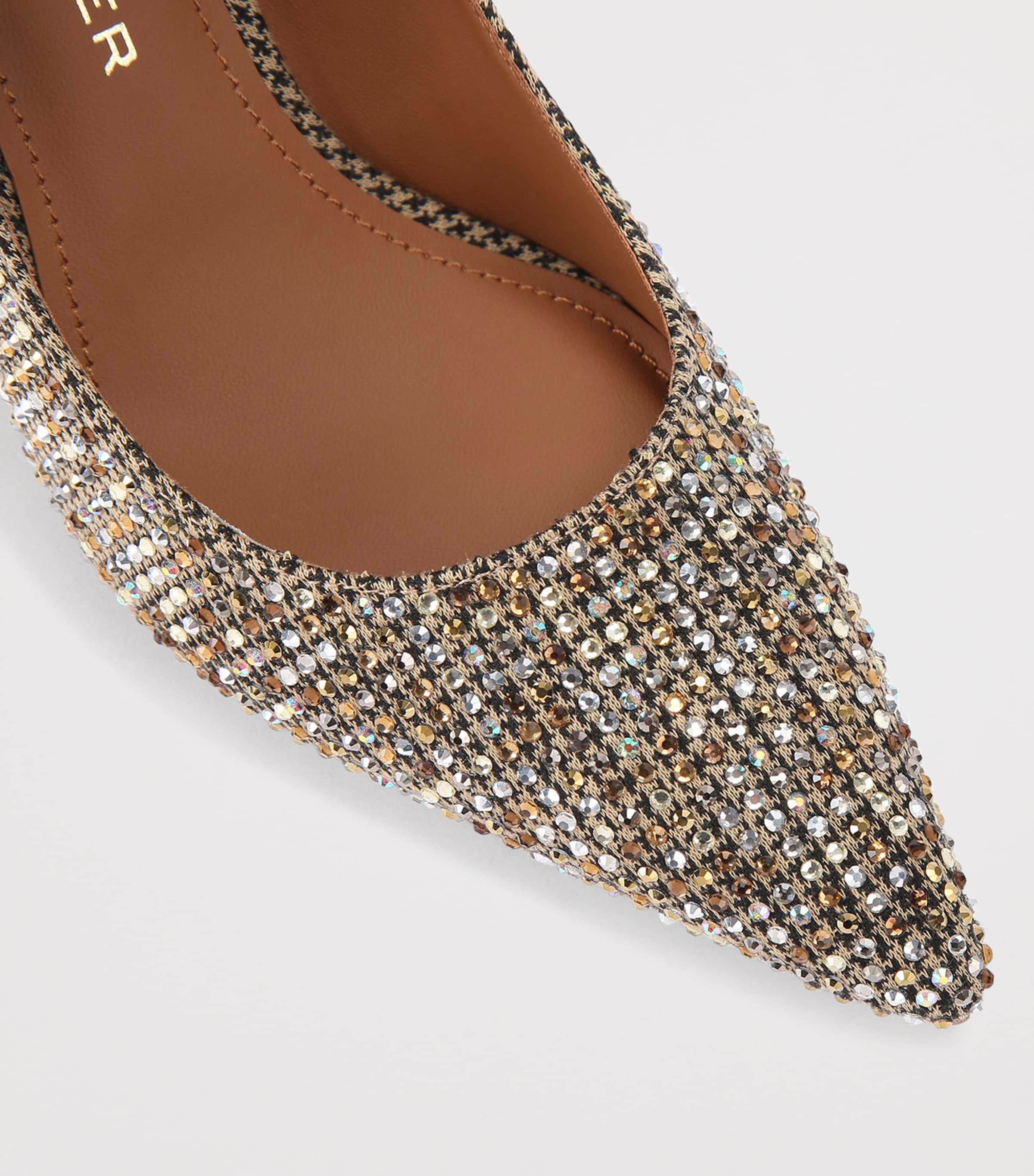 Kurt Geiger London Embellished Belgravia Jewel Pumps Beige Comb Image 3