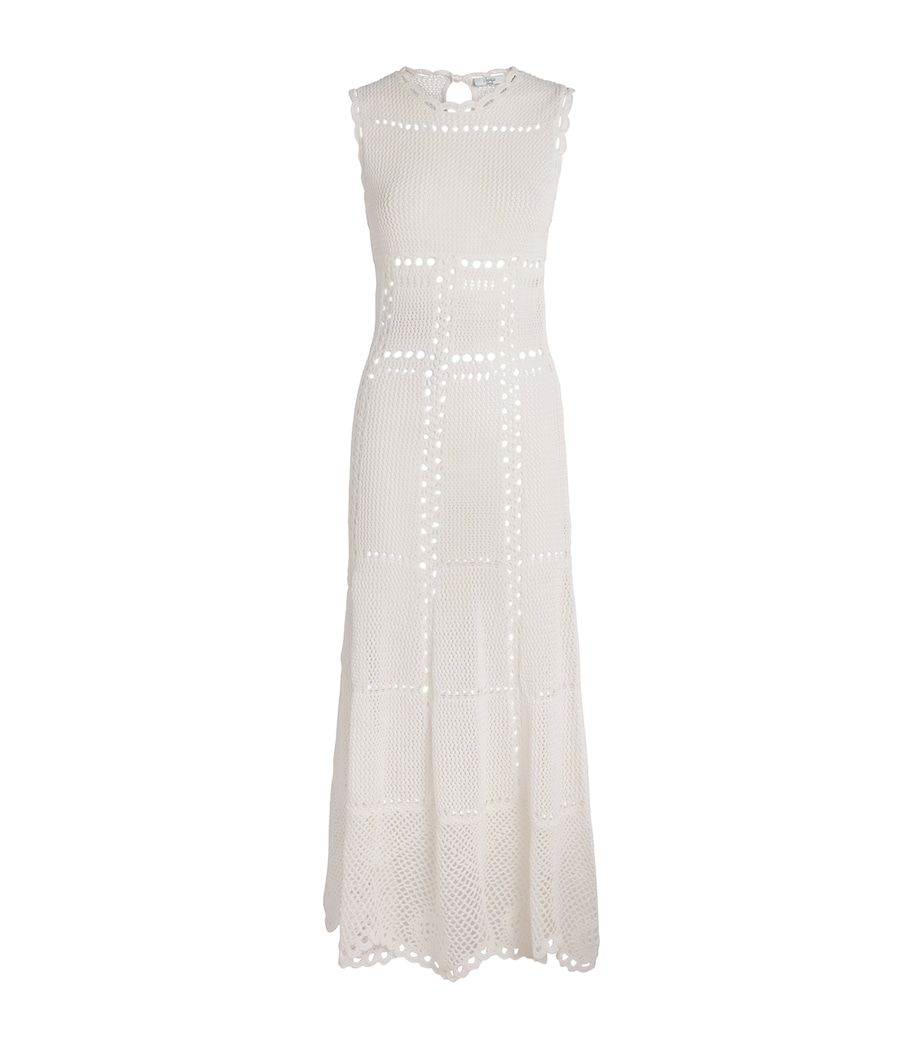 Erdem Womens Cotton Crochet Maxi Dress Ivory Image 1