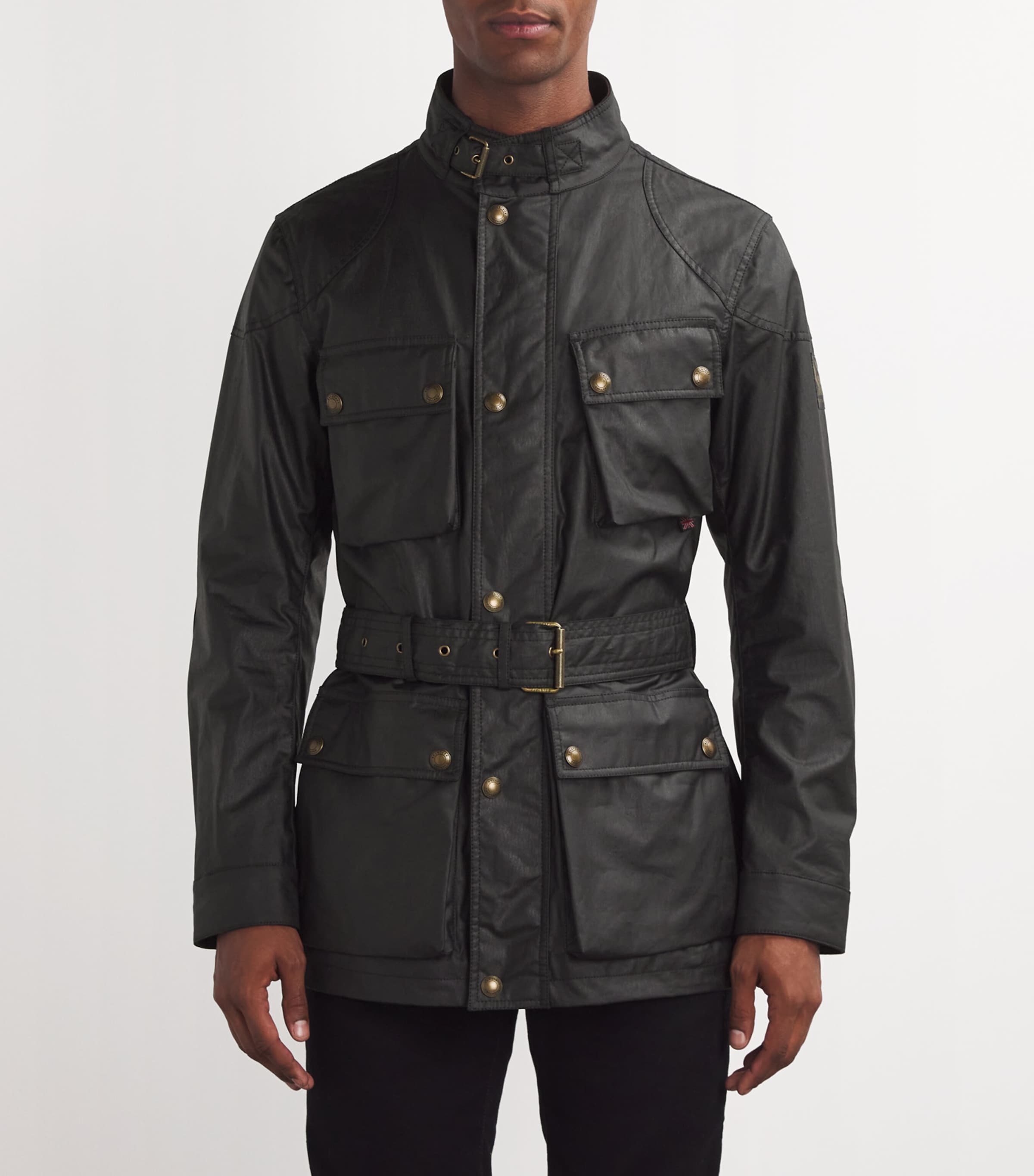 Belstaff Mens Waxed Cotton Trailmaster Jacket Black Image 3