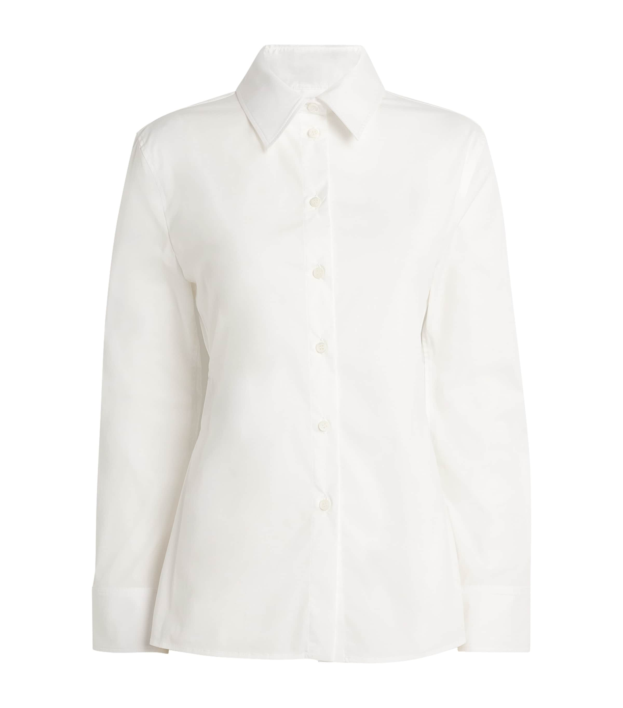 Shop Jacquemus Cotton Poplin Open-back Shirt In White